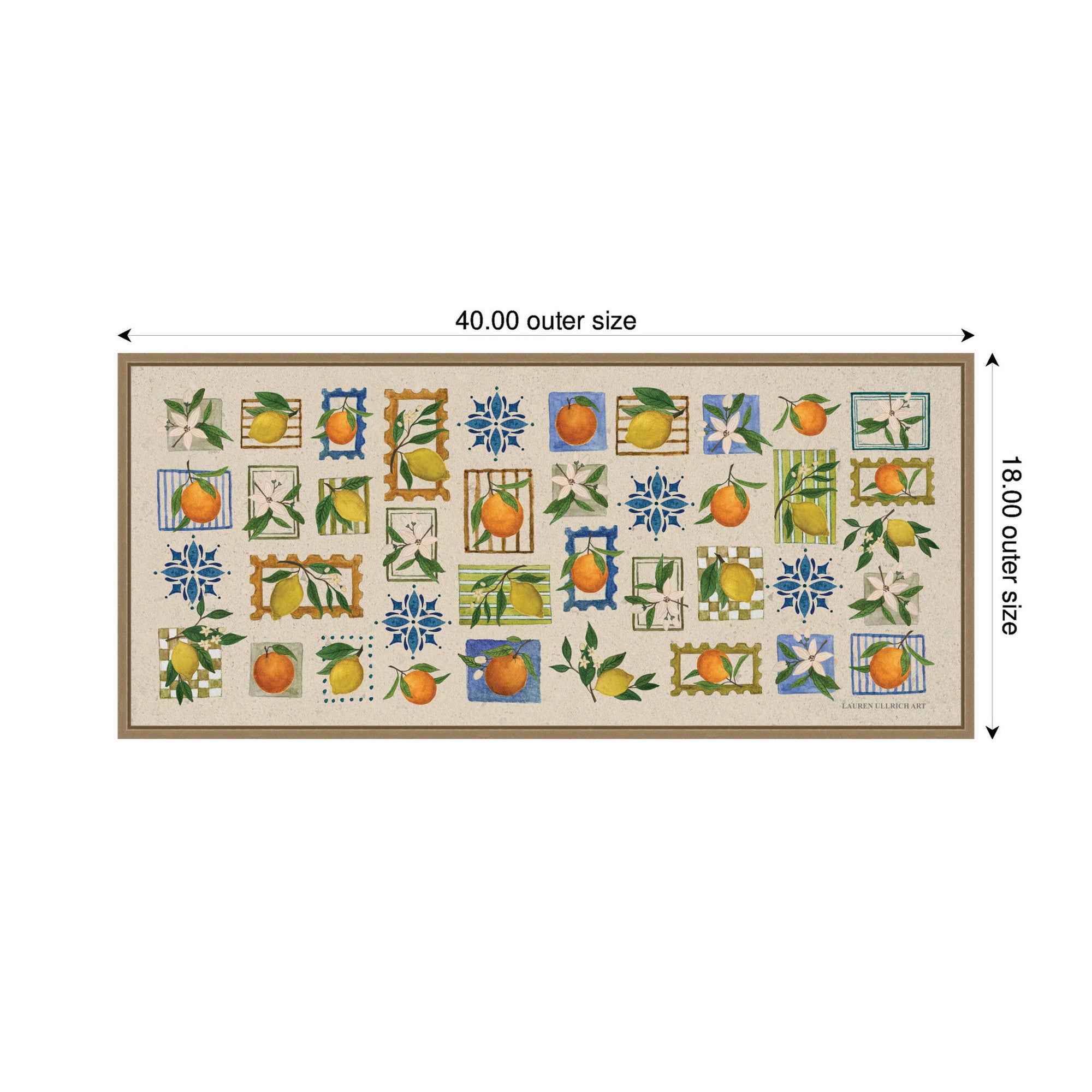Framed Canvas Sylvie Dark Gold 40x18 2