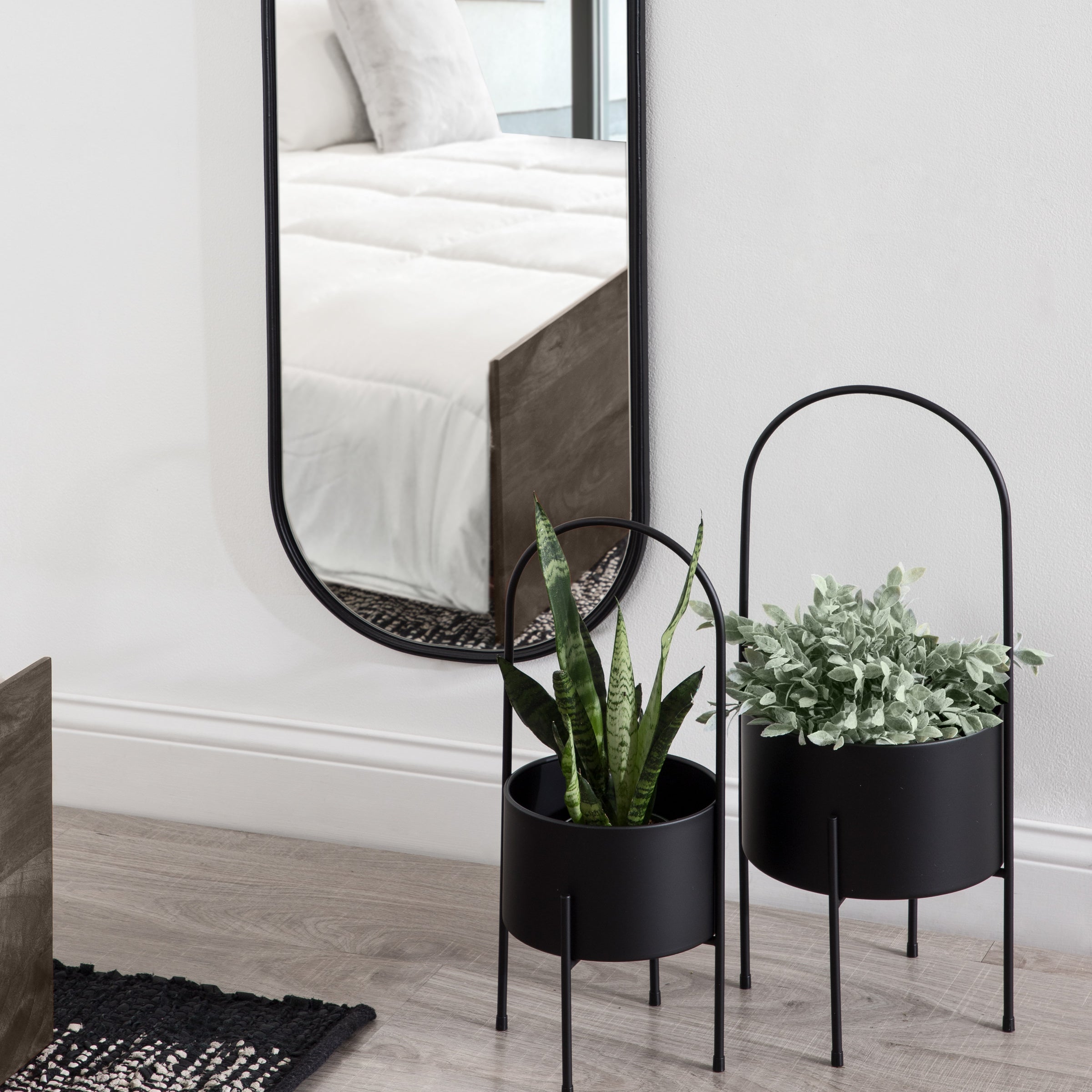 Freestanding Planter 2 Piece Black 6