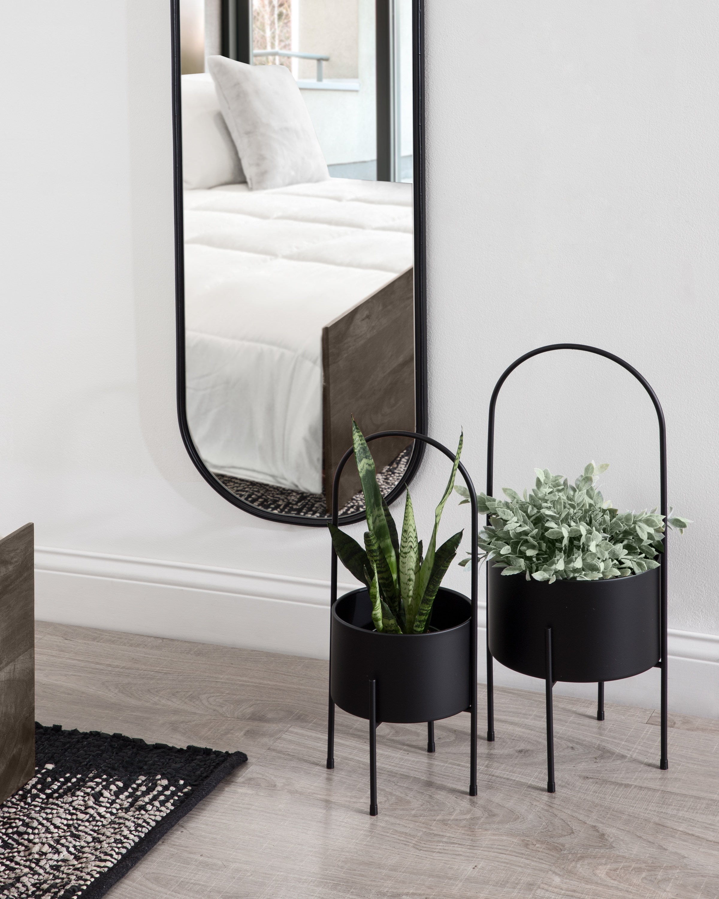 Freestanding Planter 2 Piece Black 6