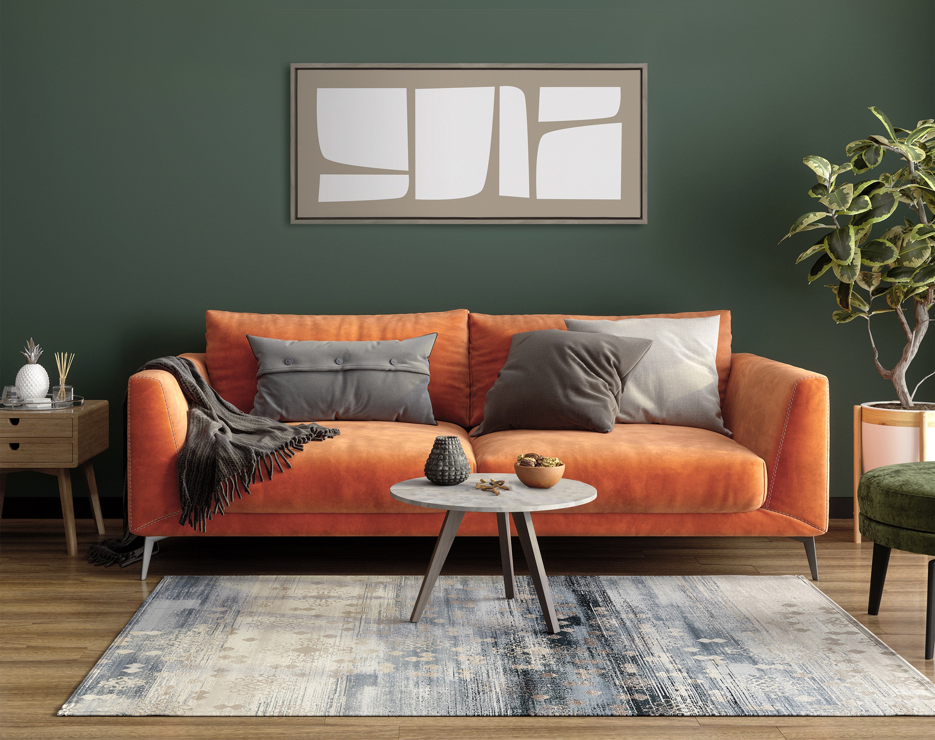 Framed Canvas 18x40 Sylvie Graywash 6