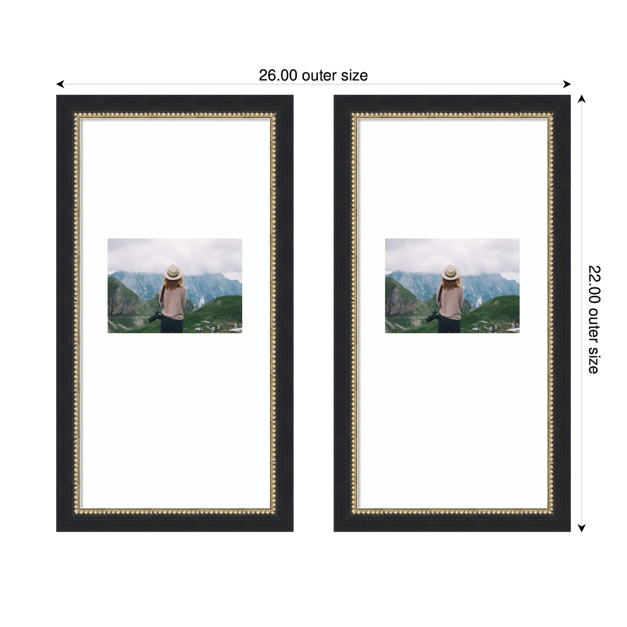 Wall Frame Belmont Black 11x20 matted to 5x7 2