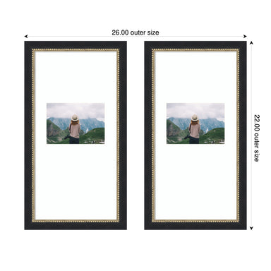 Wall Frame Belmont Black 11x20 matted to 5x7 2