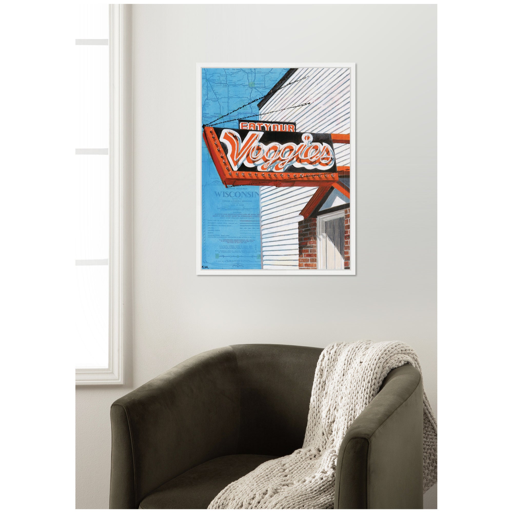 Veggies by Krista V. Allenstein Framed Canvas Wall Art Print