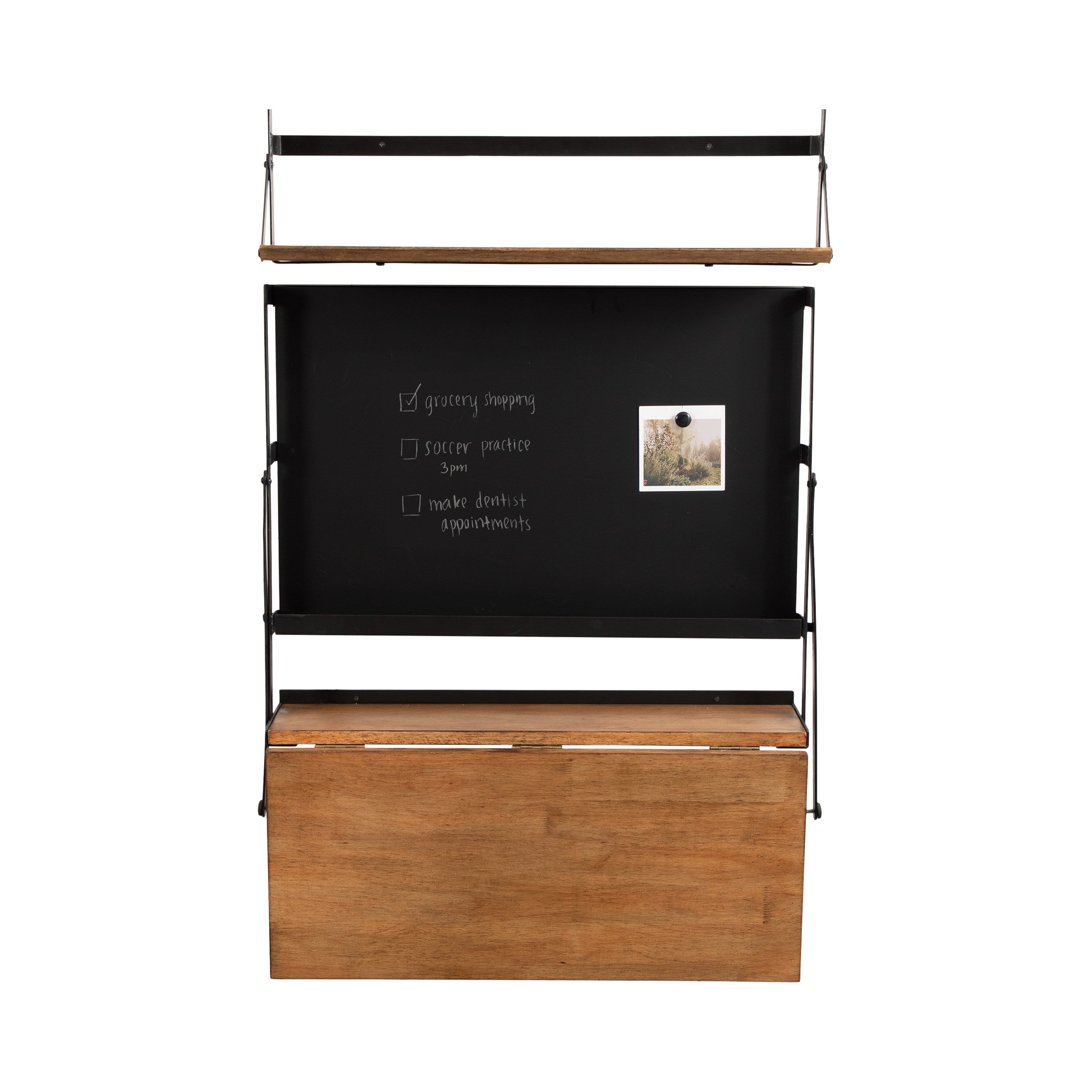 Wall Mounted Desk Rustic Brown Black 27x18x30 3