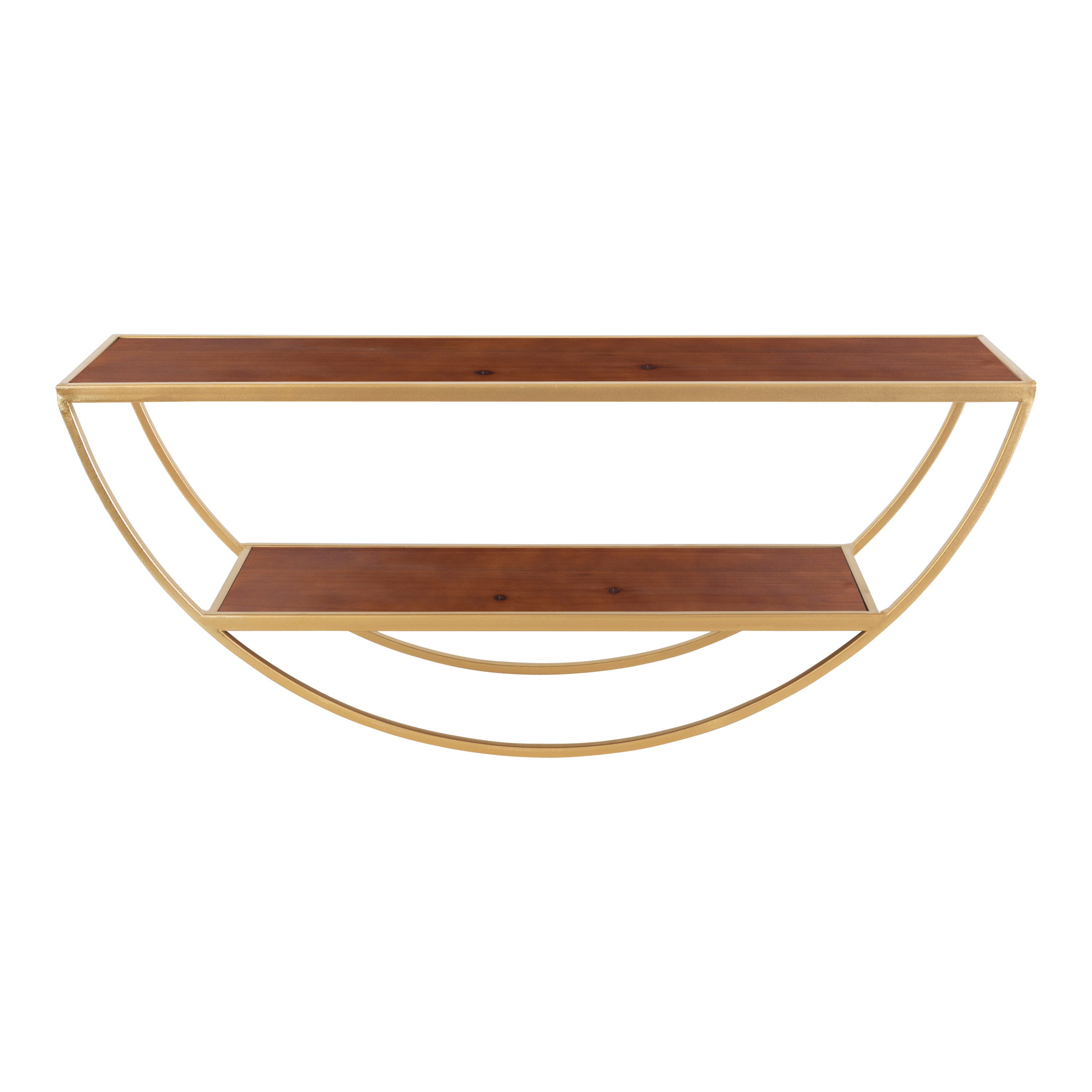 Accent Shelf Walnut Brown Gold 26x11 3