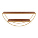 Accent Shelf Walnut Brown Gold 26x11 3