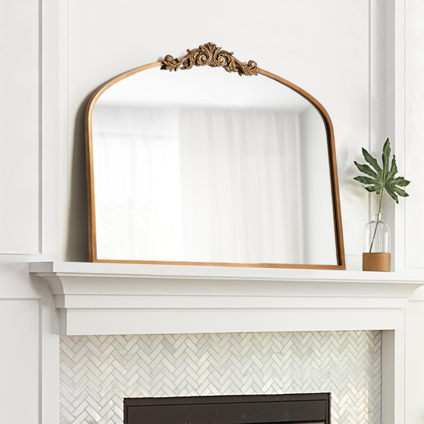 Arch Mirror 36x29 Gold 7