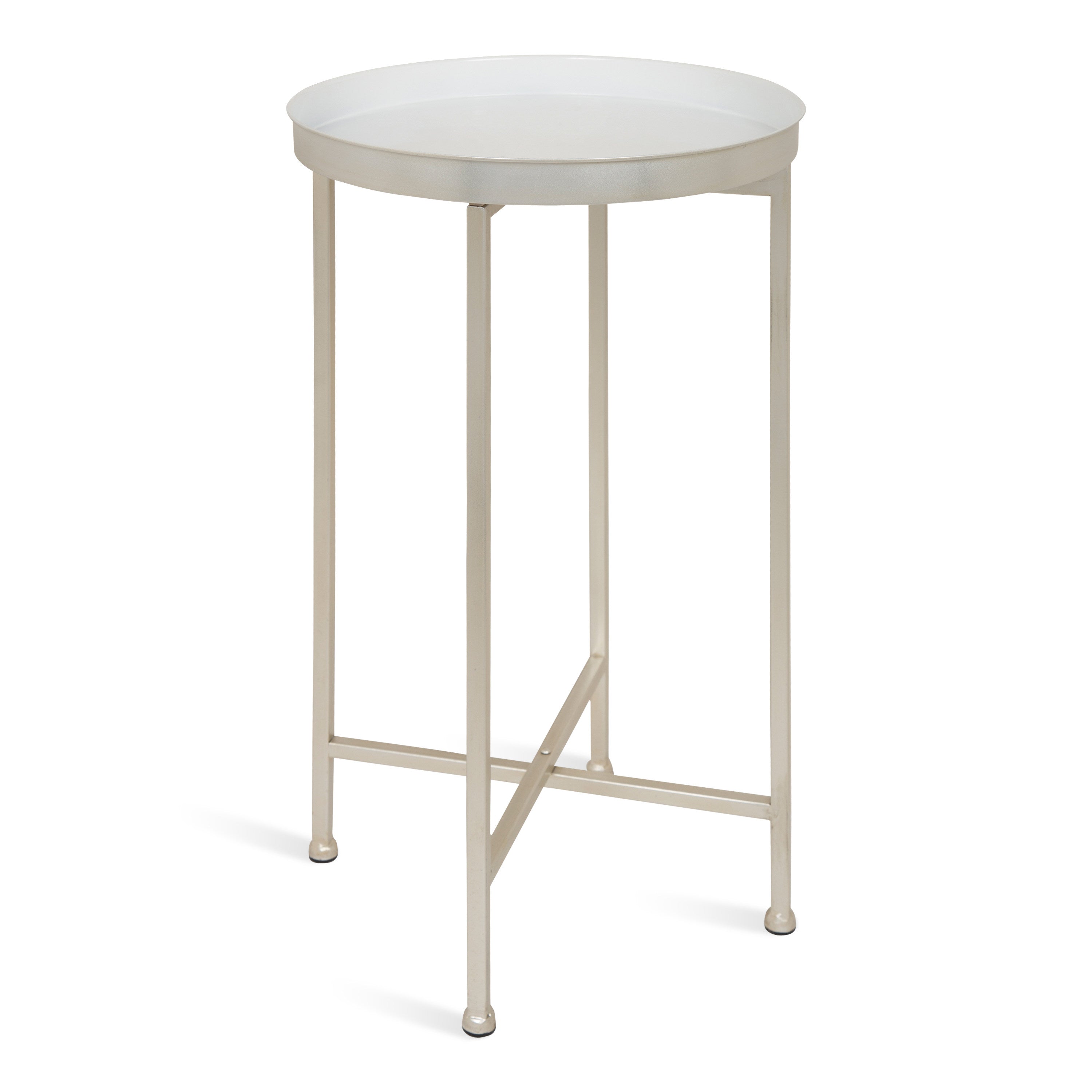 Tea Table Silver White 14x14x26 1