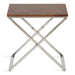 Side Table Walnut Brown Silver 20x14x20 3