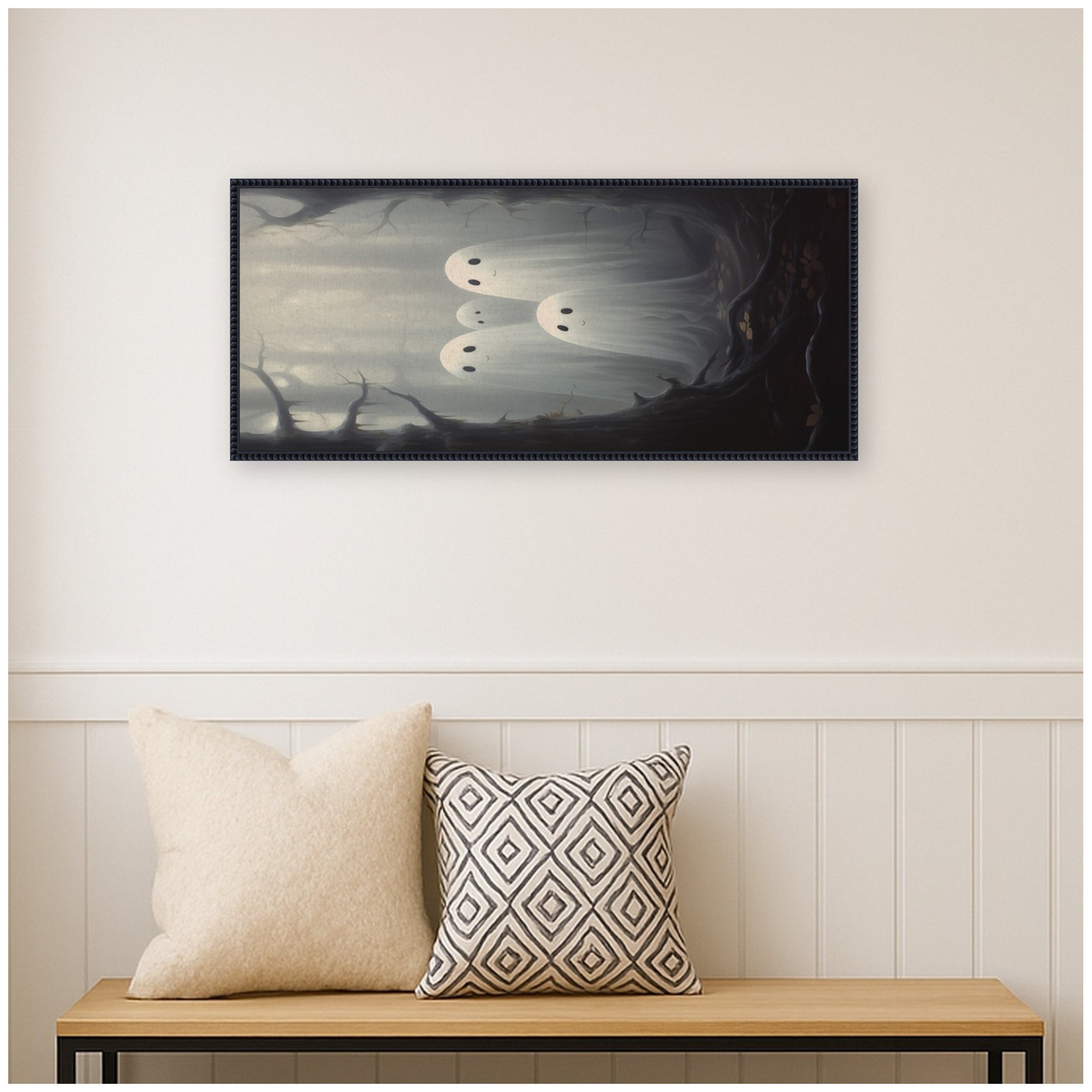 Framed Canvas 18x40 Sylvie Beaded Black 5
