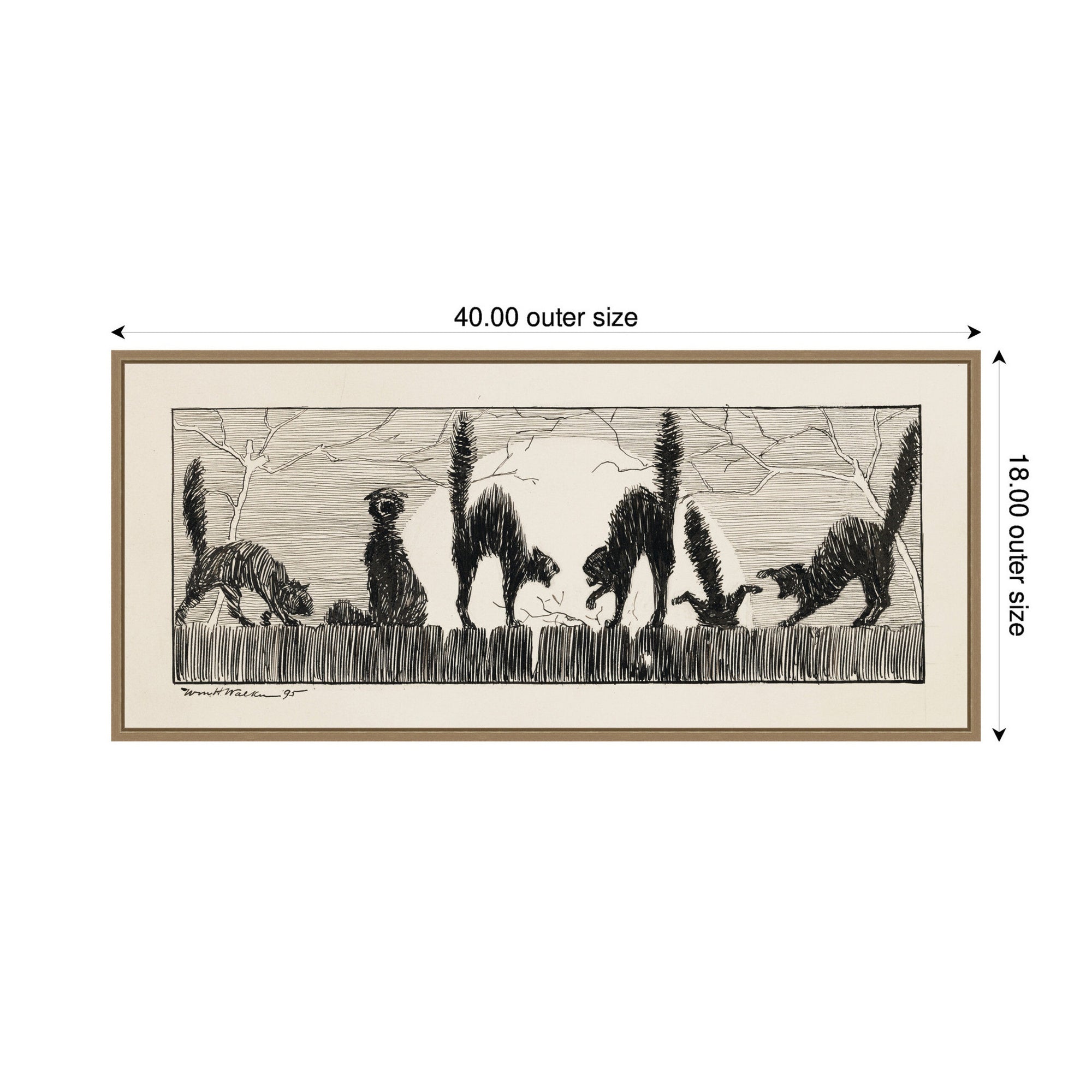 Framed Canvas 40x18 Sylvie Dark Gold 2