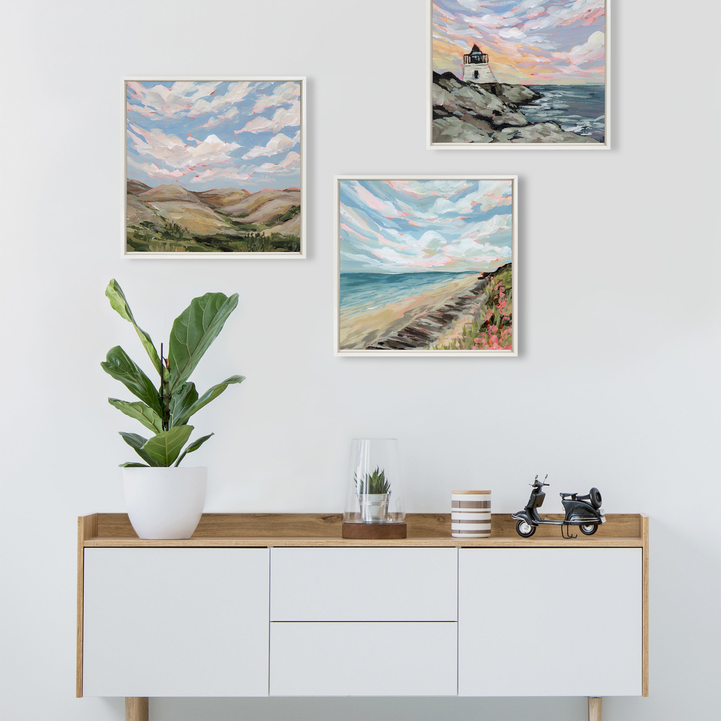 Framed Canvas 22x22 Sylvie White 6