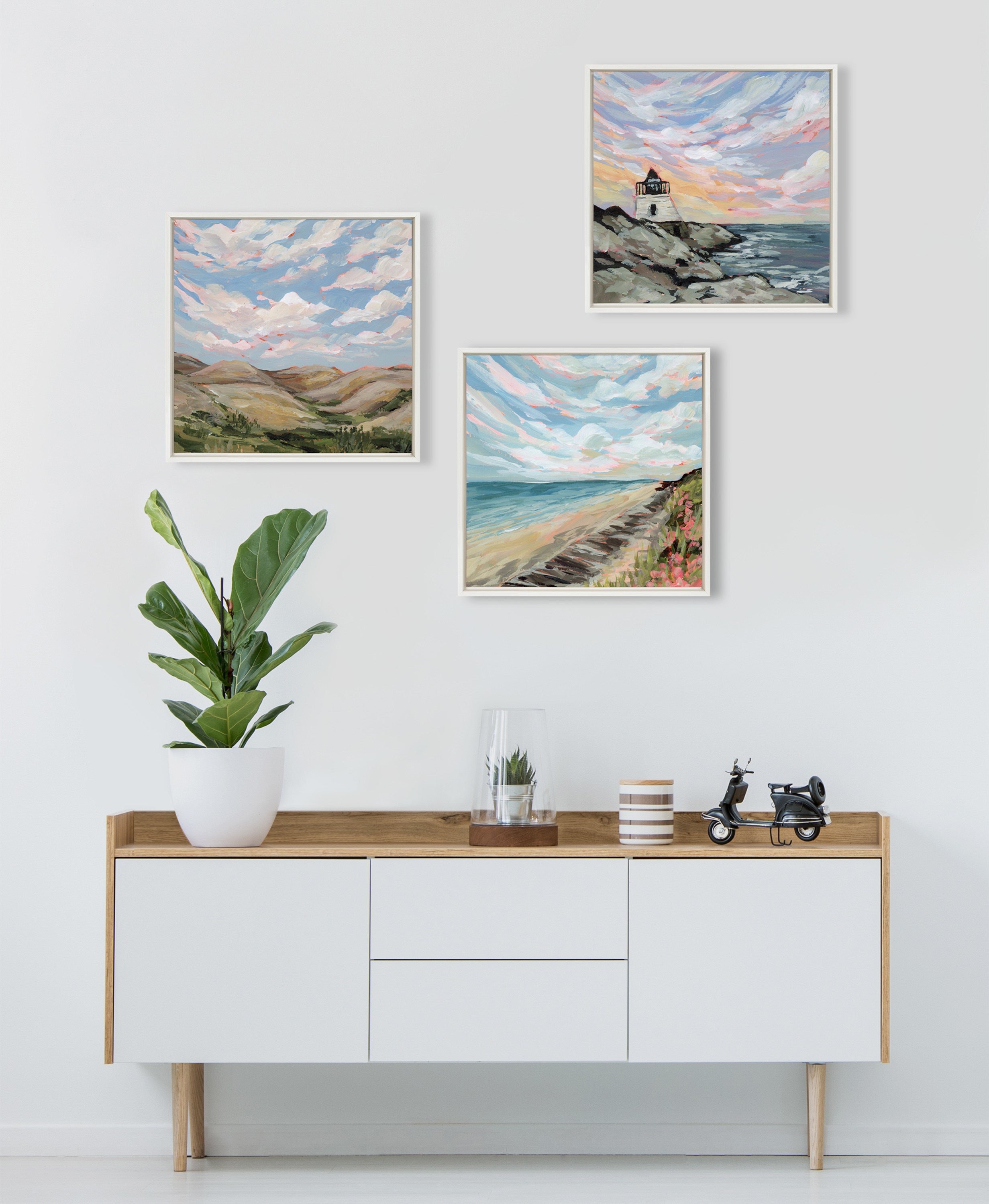 Framed Canvas 22x22 Sylvie White 6