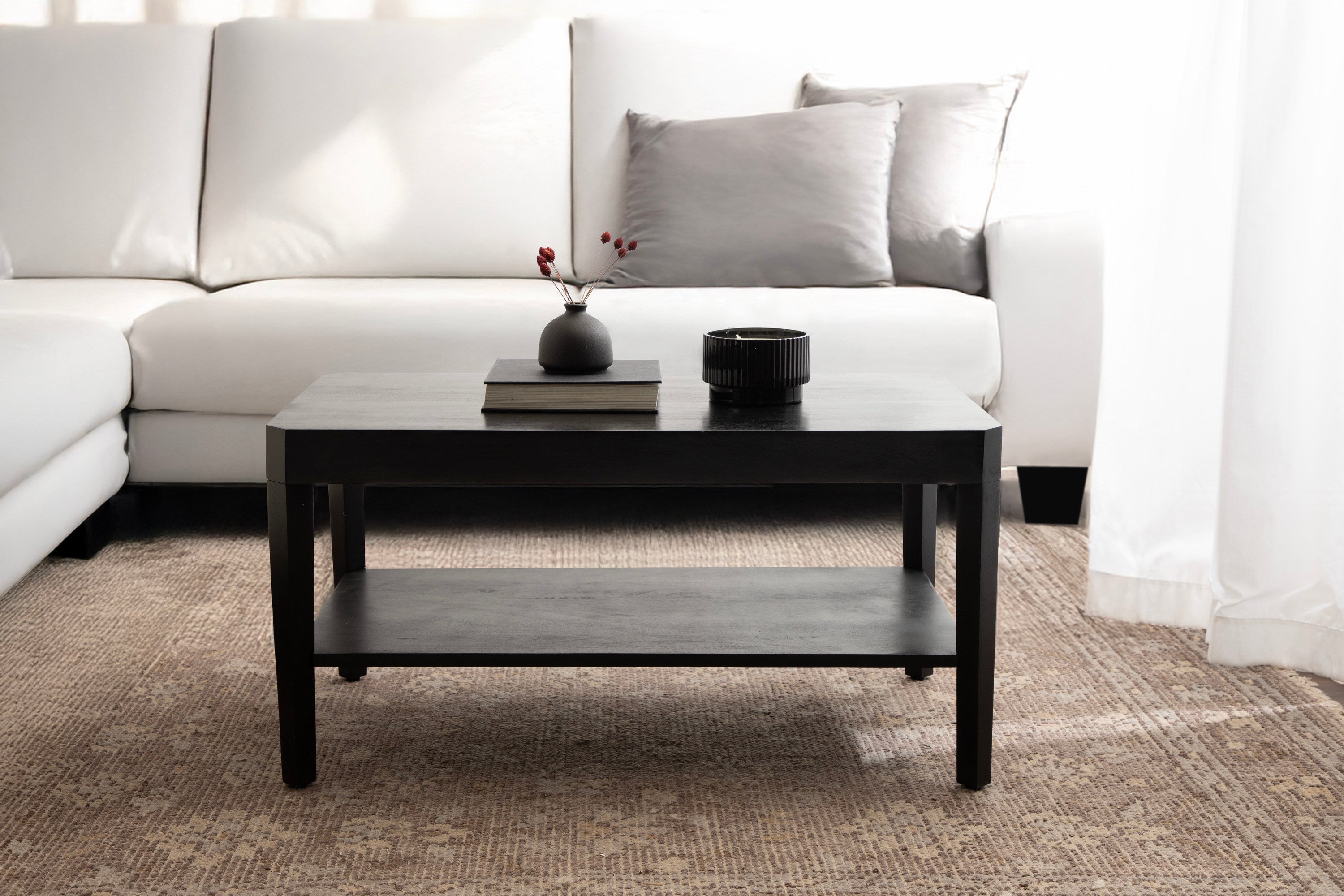 Coffee Table Black 36x20x18 6