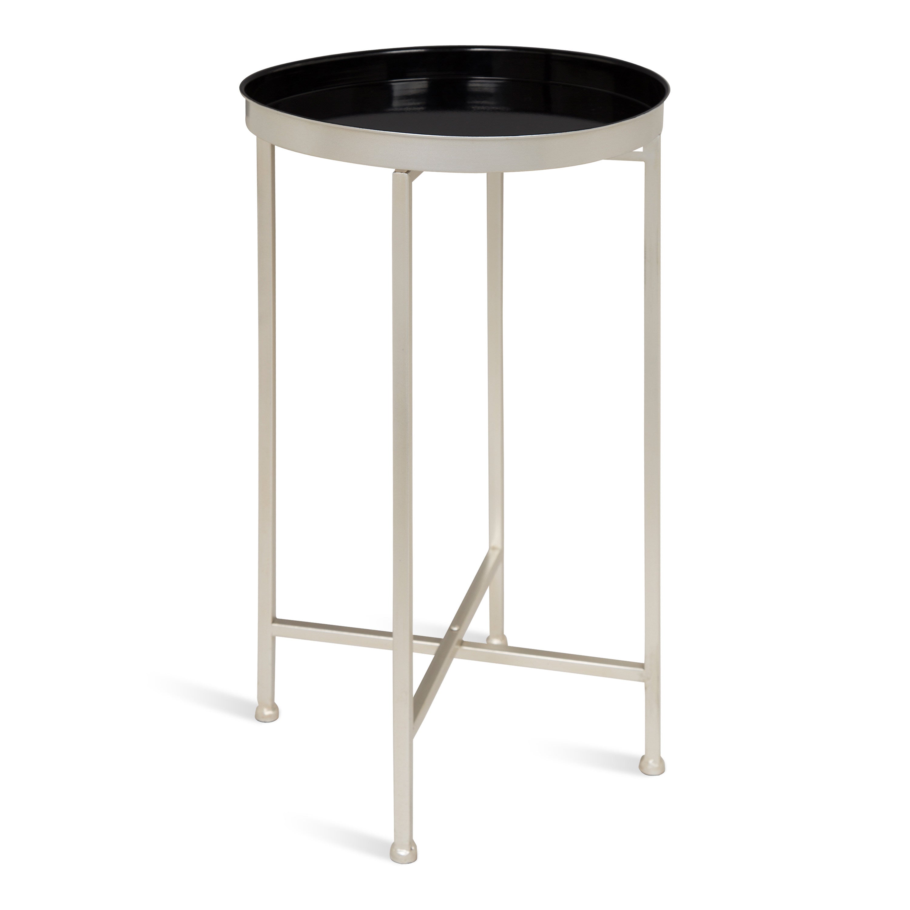 Tea Table Black Silver 14x14x26 1