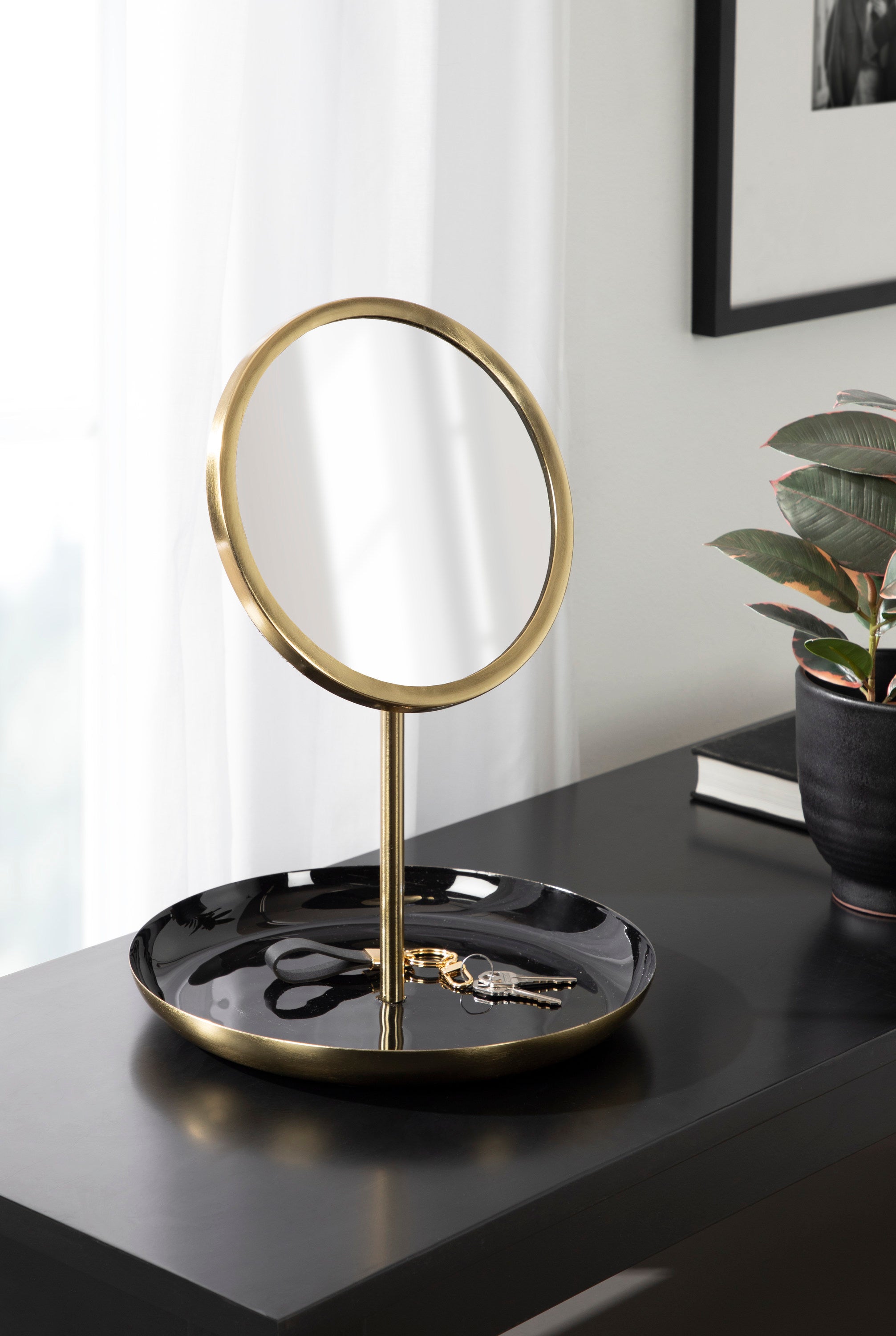 Tabletop Mirror Black Gold 11x15 7
