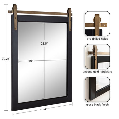 Rectangle Mirror Black 24x31 2