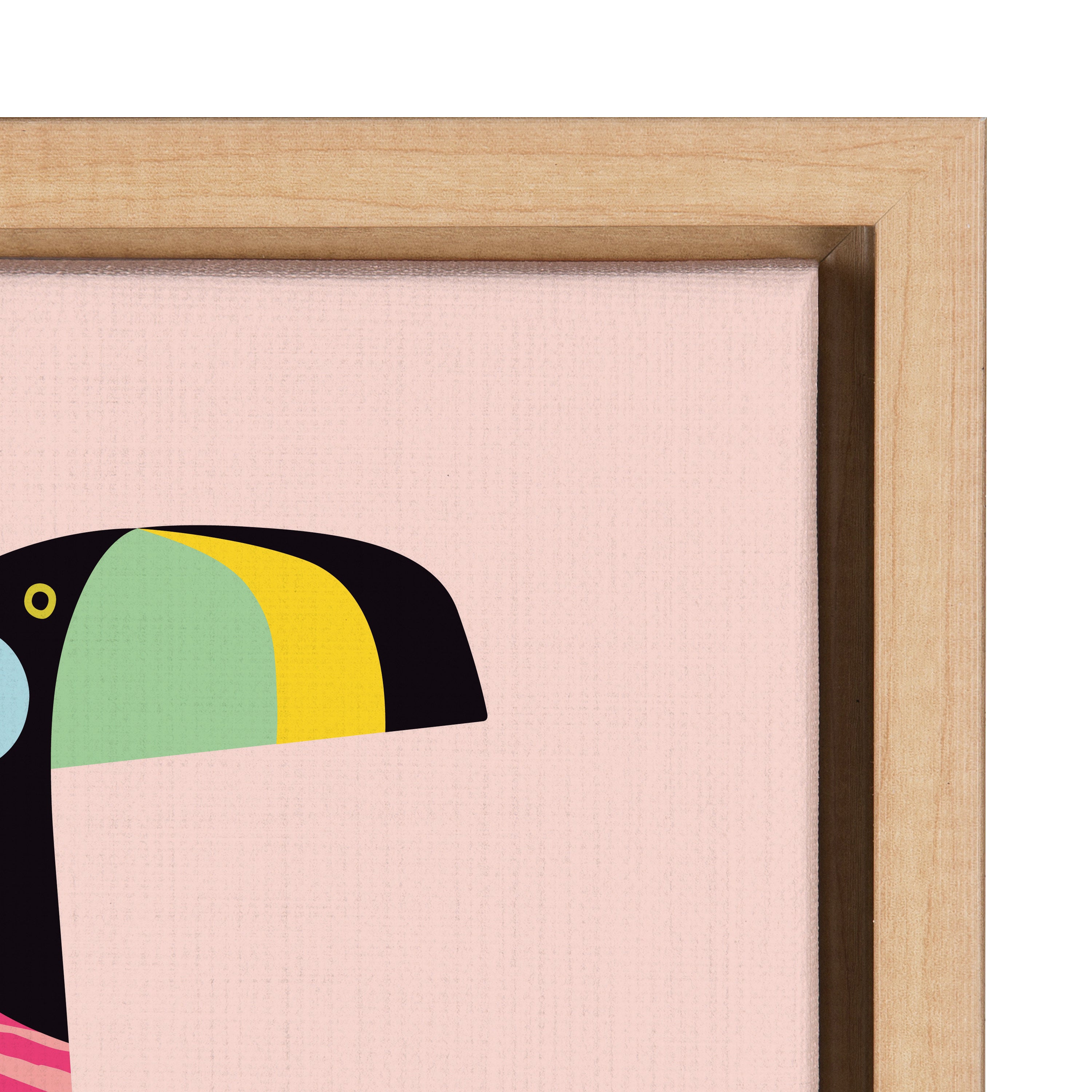 Sylvie Mid Century Modern Tropical Toucan Framed Canvas by Rachel Lee of My Dream Wall