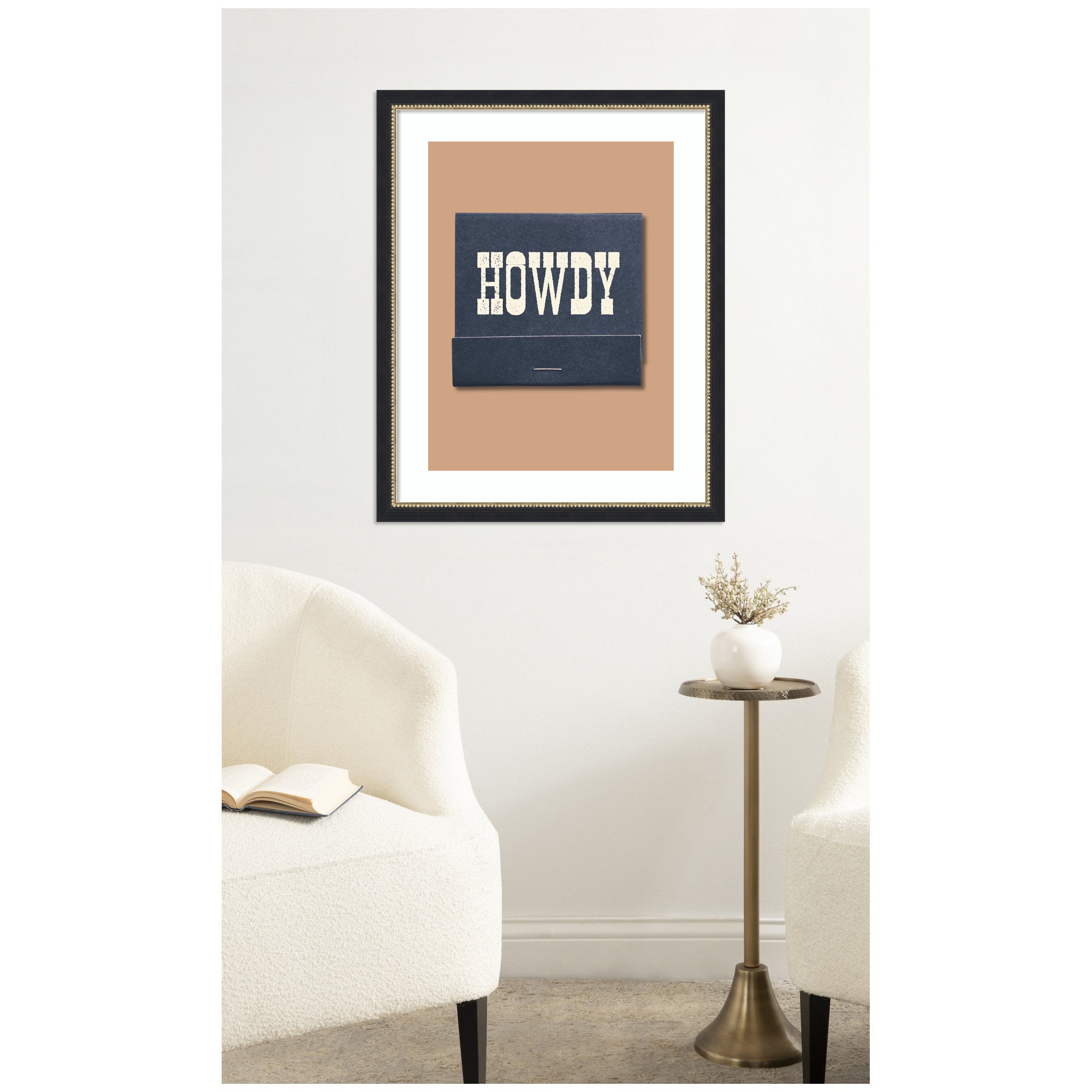 Howdy Matchbook Blue by Megan Ryan Framed Wall Art Print