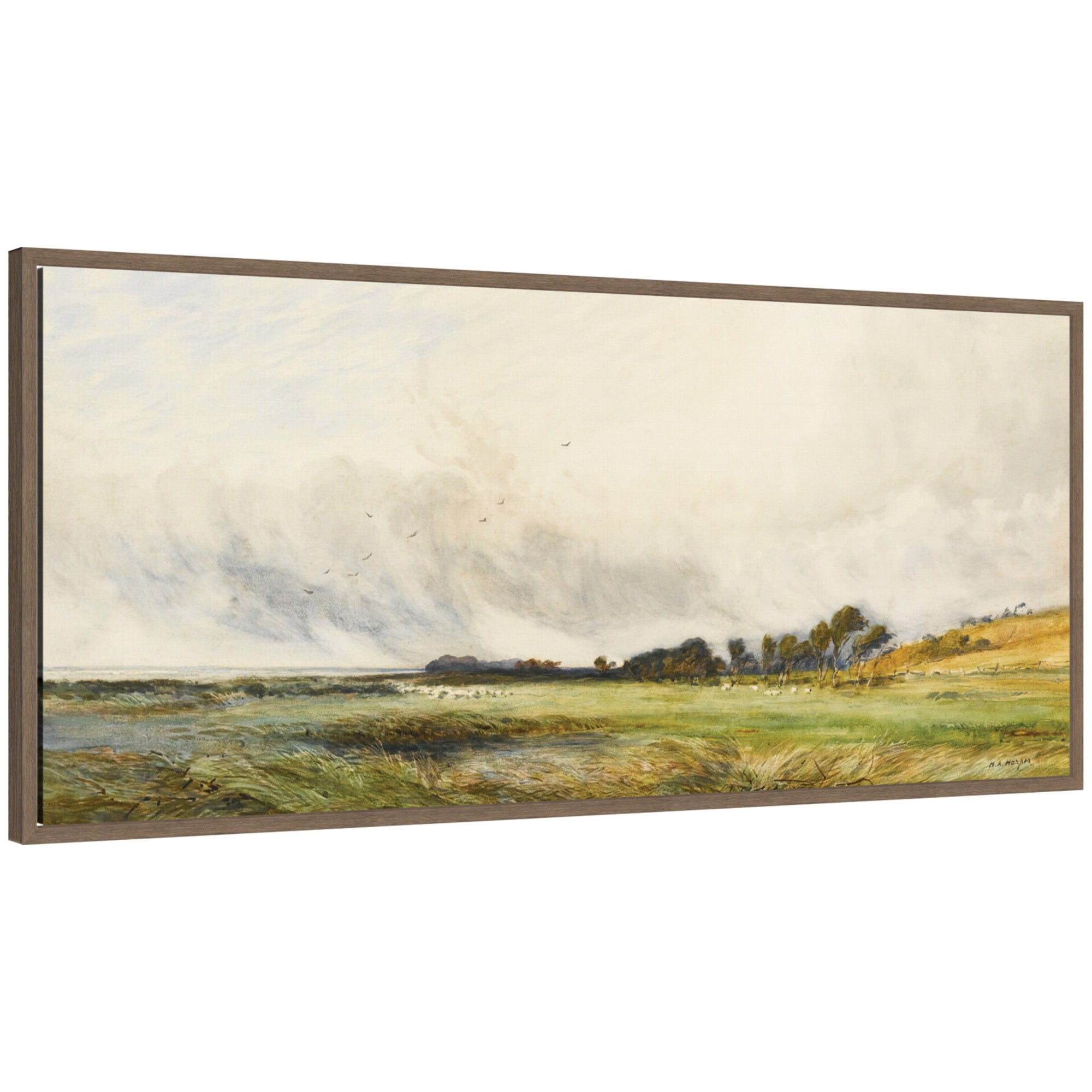 Framed Canvas 40 x 18 Sylvie Walnut 1