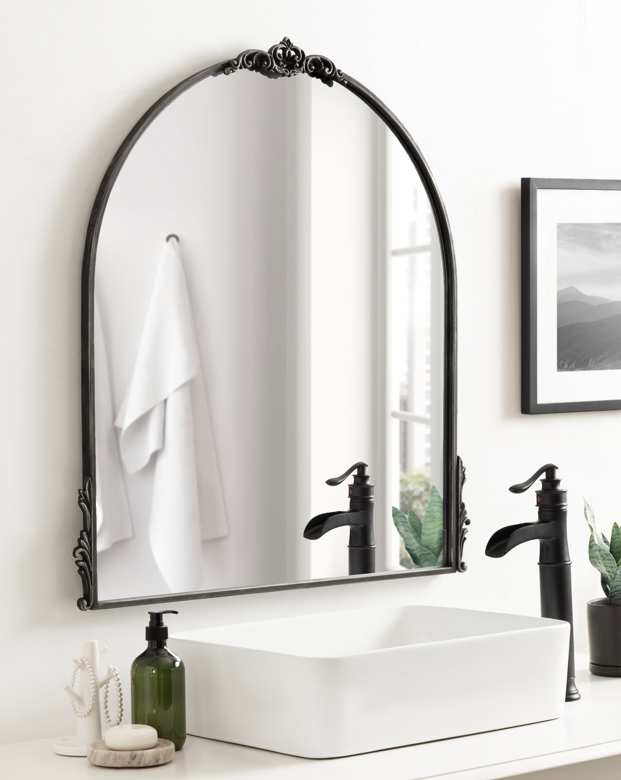 Arch Mirror Black 32x30 6