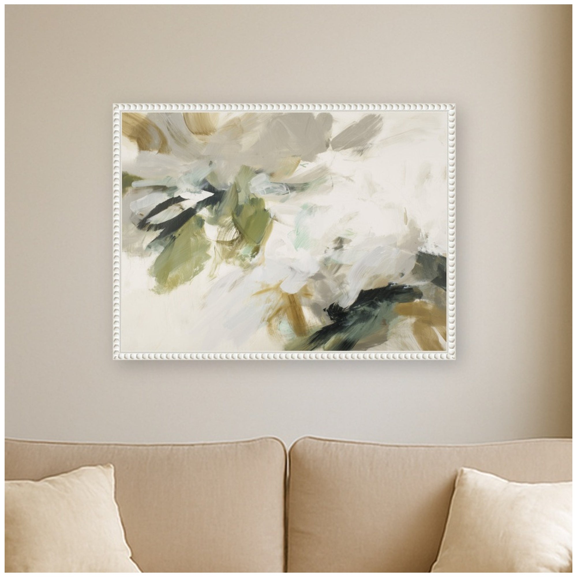 Framed Canvas Sylvie Beaded White 24x18 5
