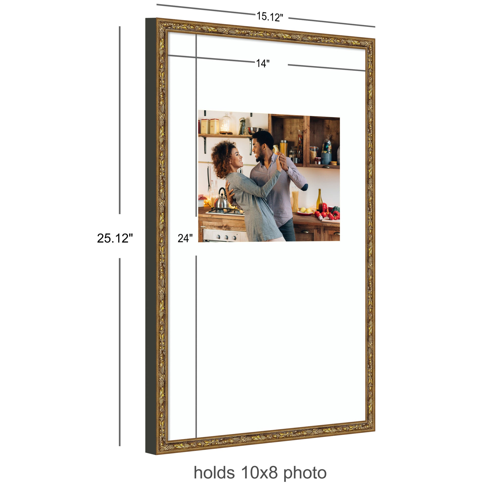 Wall Frame Belvedere Bronze 14x24 matted to 8x10 2
