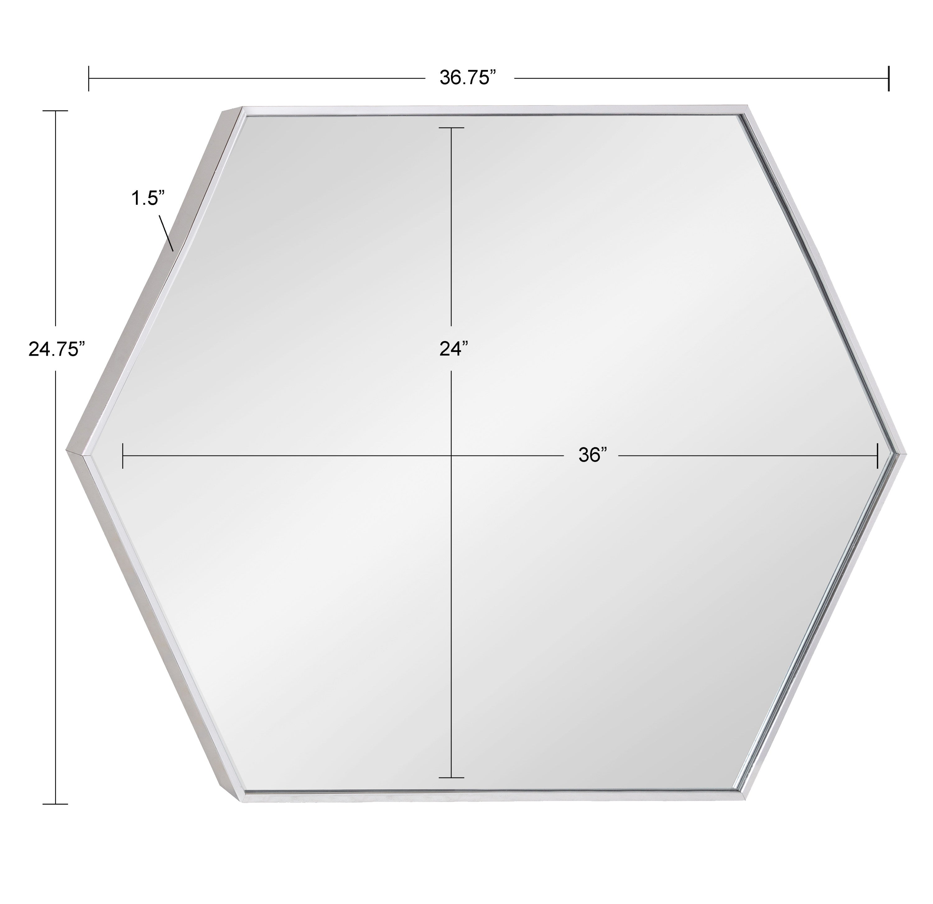 Hexagon Mirror Silver 24x36 5