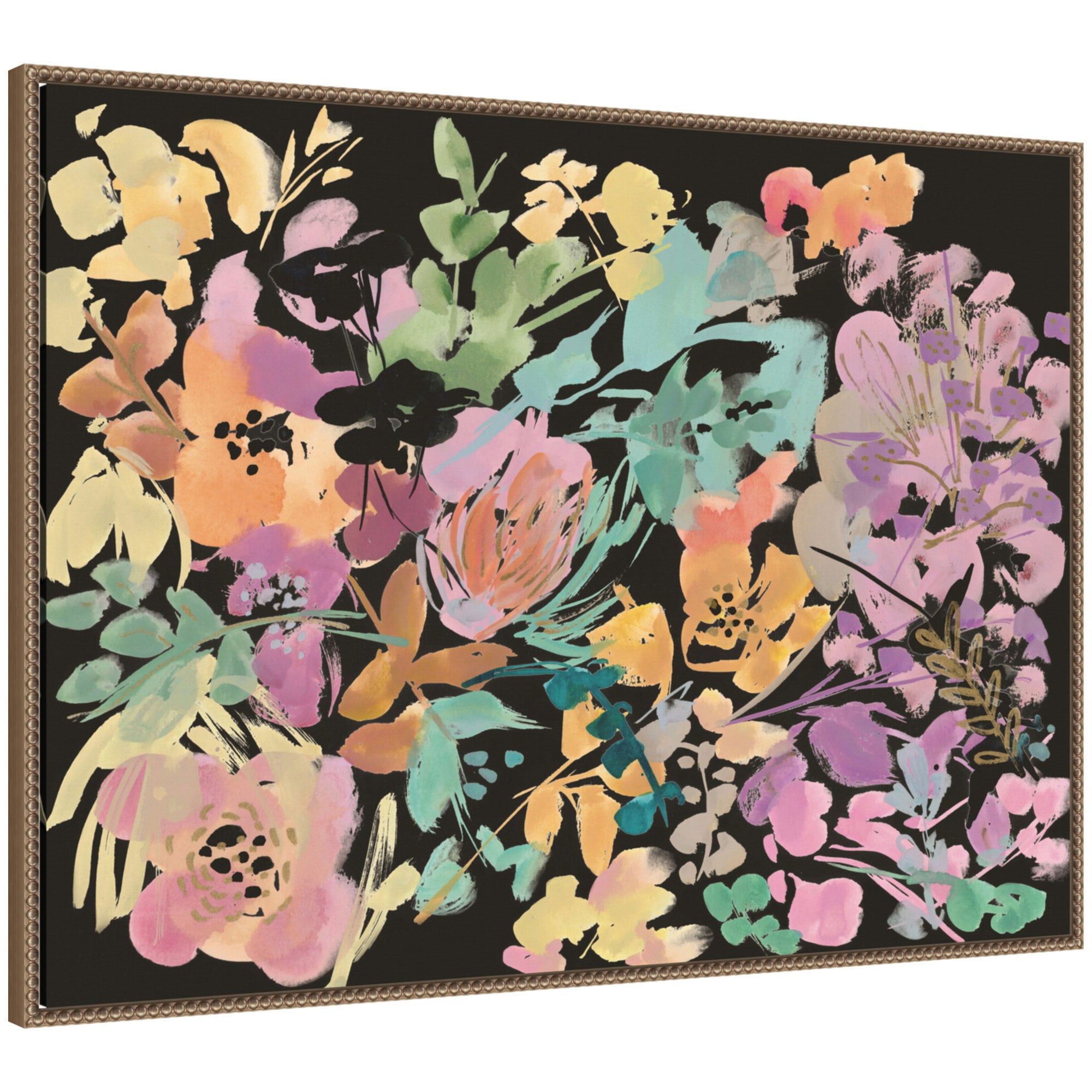 Framed Canvas 38x28 Sylvie Beaded Dark Gold 1