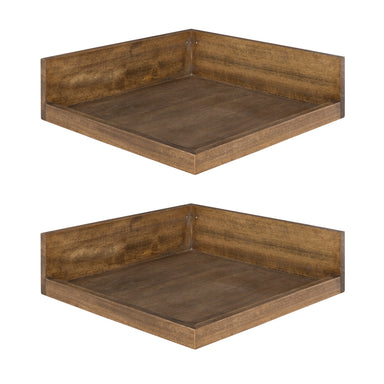 Floating Shelf Rustic Brown 2 Piece 1