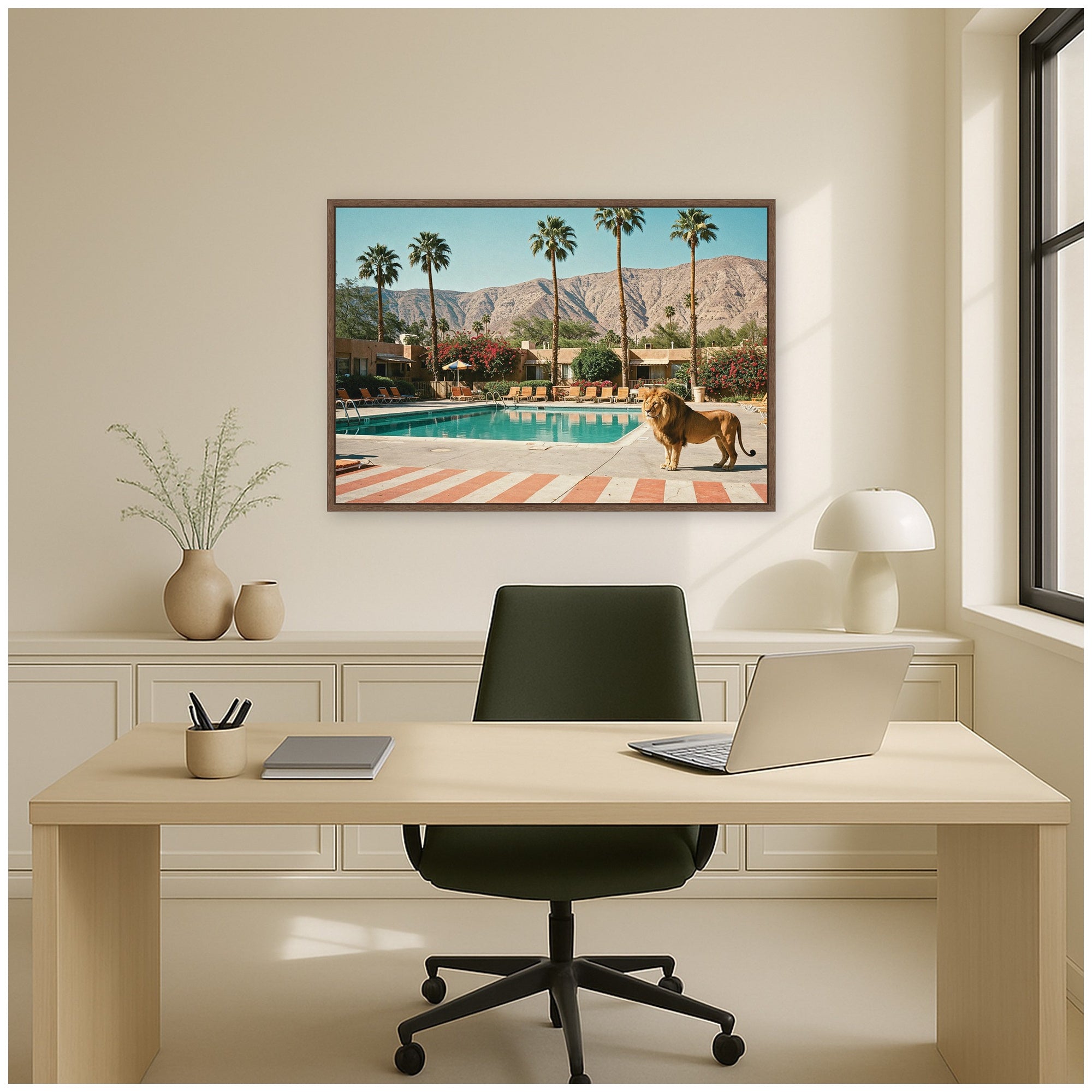 Framed Canvas Sylvie Walnut 33x23 6