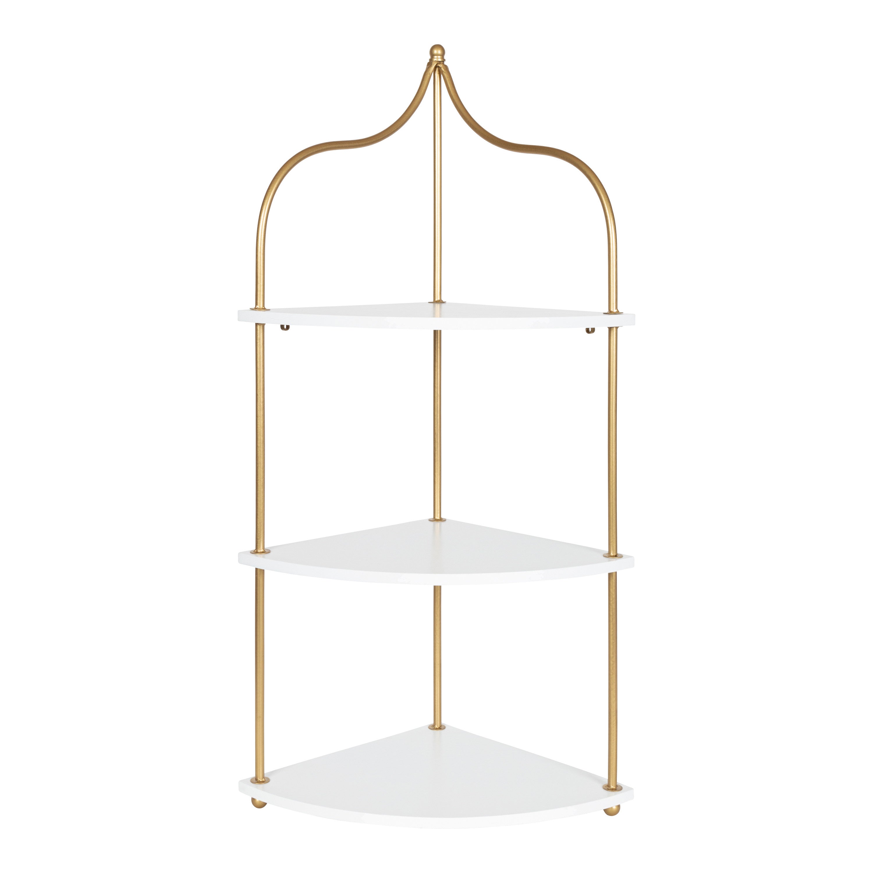 Accent Shelf White Gold 17x12x35 1