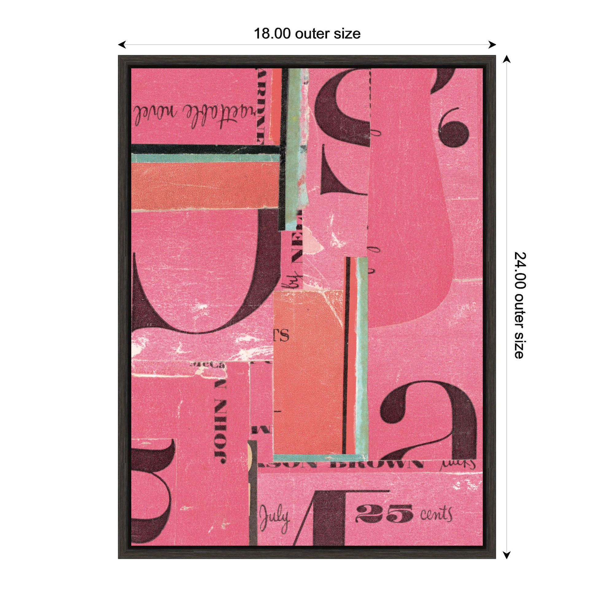Typography Pink FC by Felicia Dadak Framed Canvas Wall Art Print