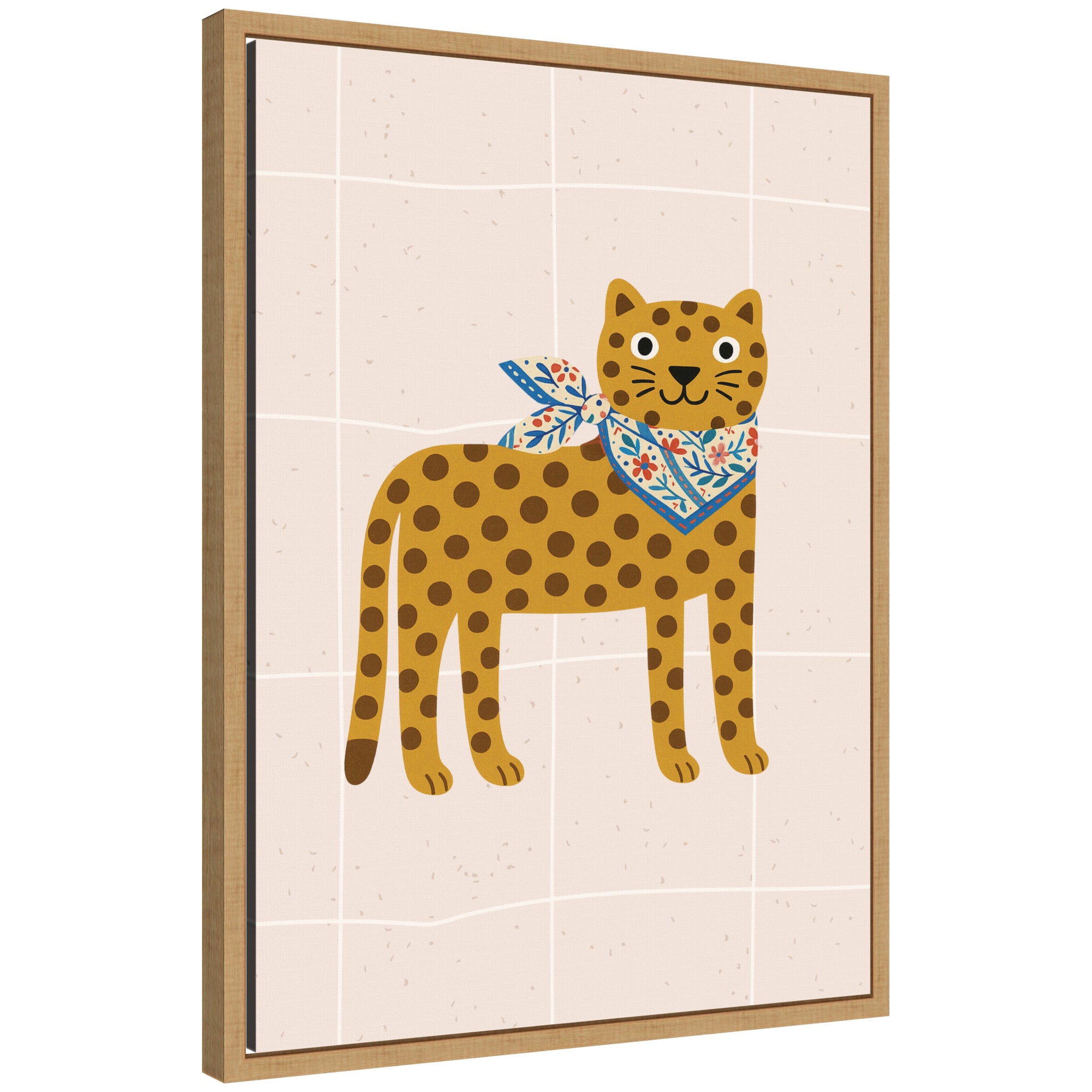 Leopard Wearing a Scarf by Laura Moss Framed Canvas Wall Art Print
