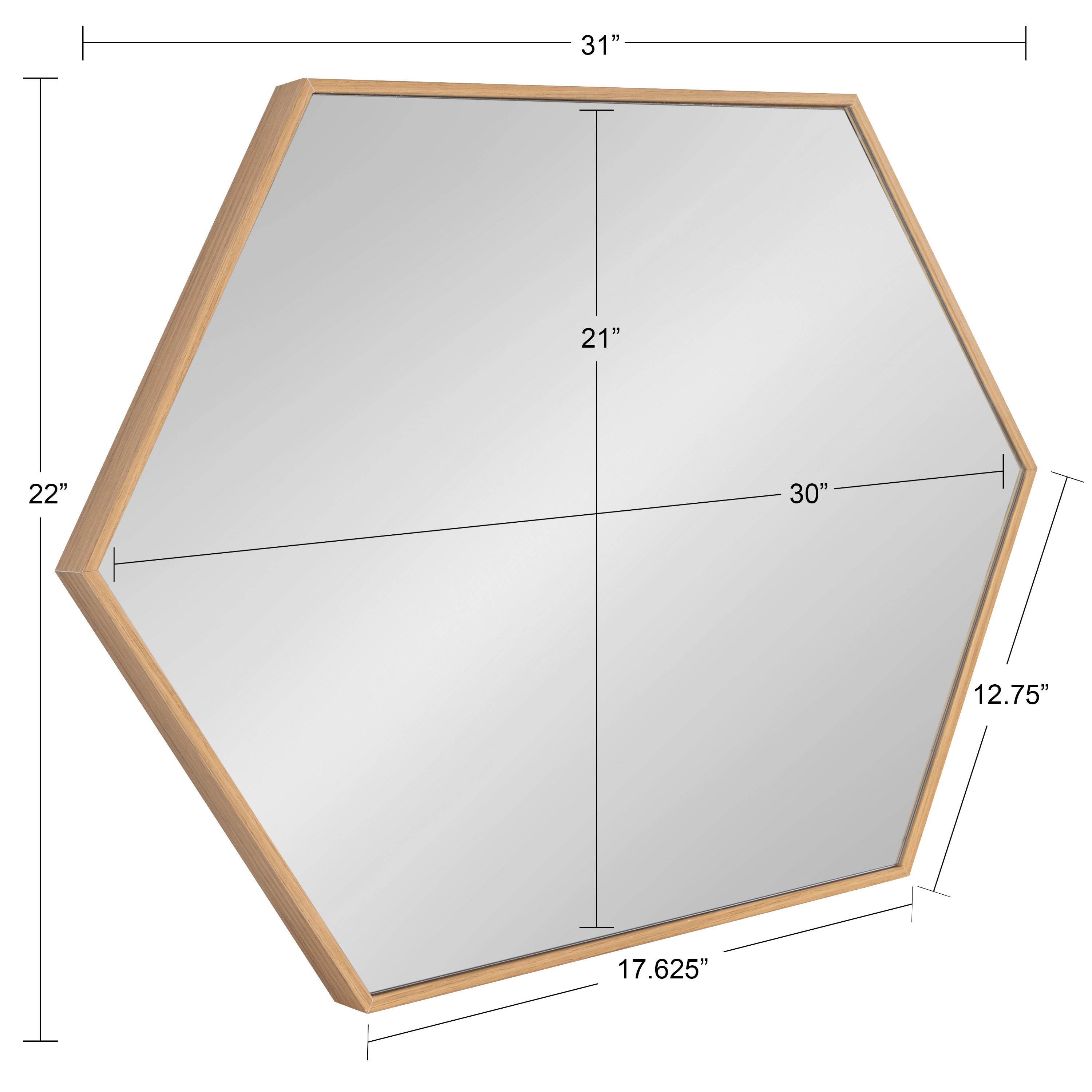 Hexagon Mirror Natural 22x31 5