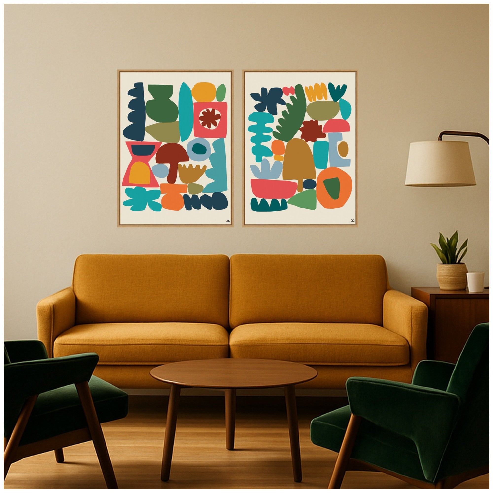 Garden Songs PT 1 & 2 2 Piece Framed Canvas Wall Art Set by Kelly Knaga