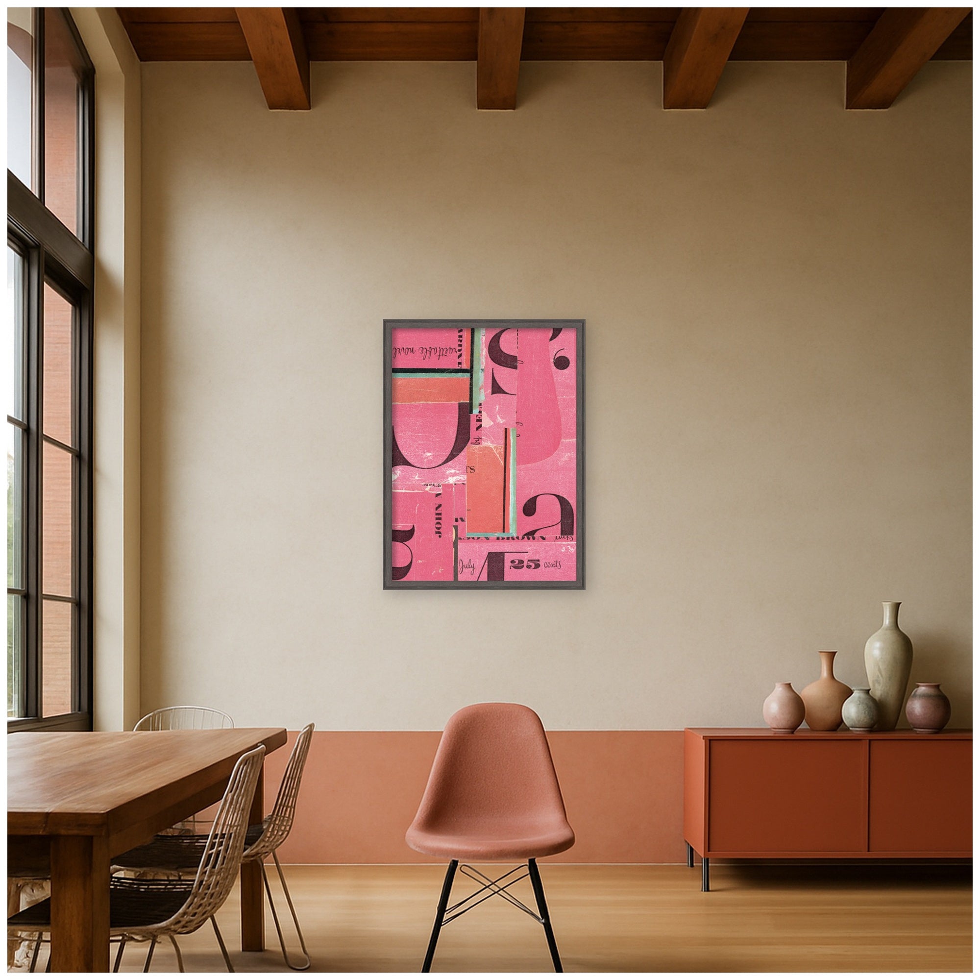 Typography Pink by Felicia Dadak Framed Mounted Canvas Wall Art Print