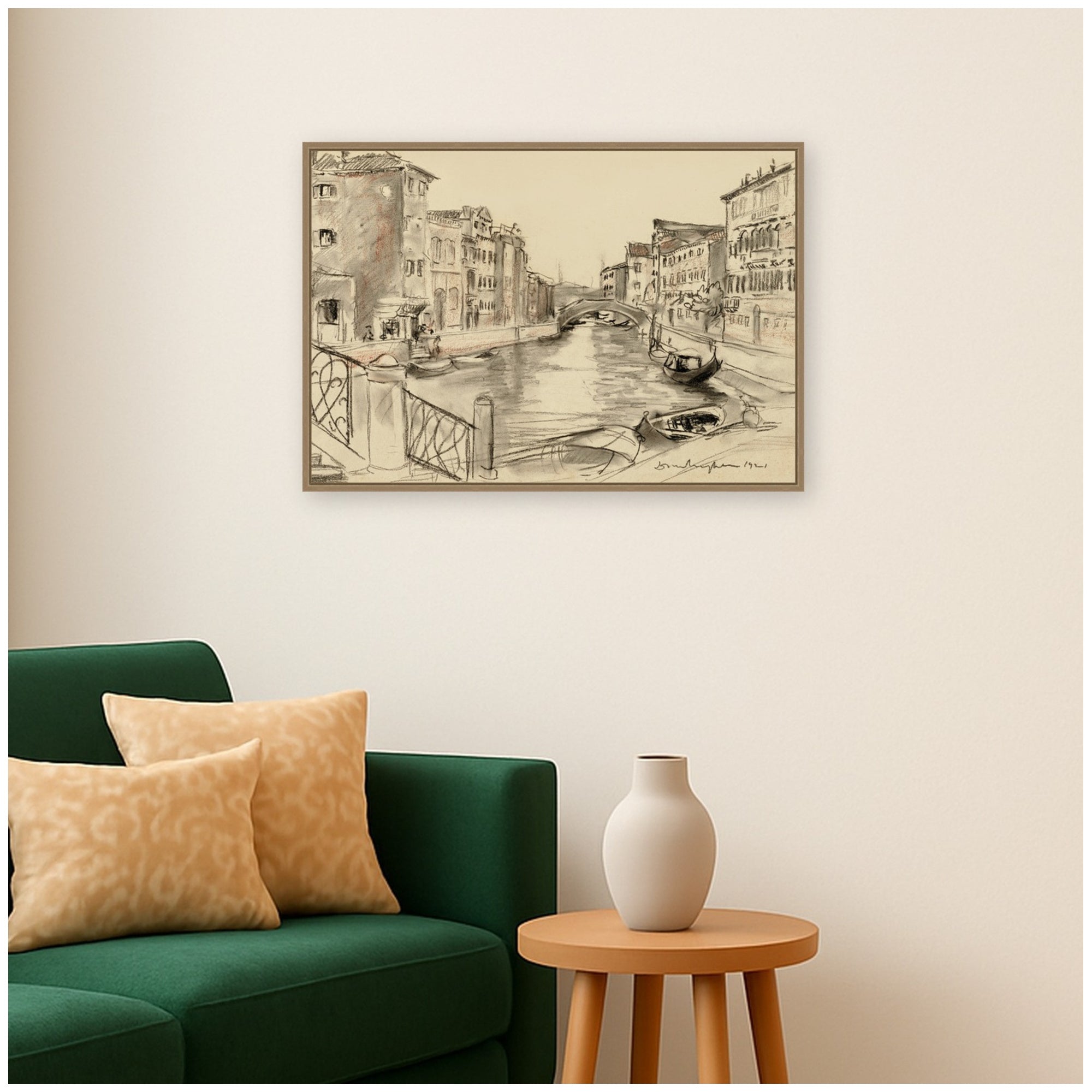 Framed Canvas 33x23 Sylvie Dark Gold 7