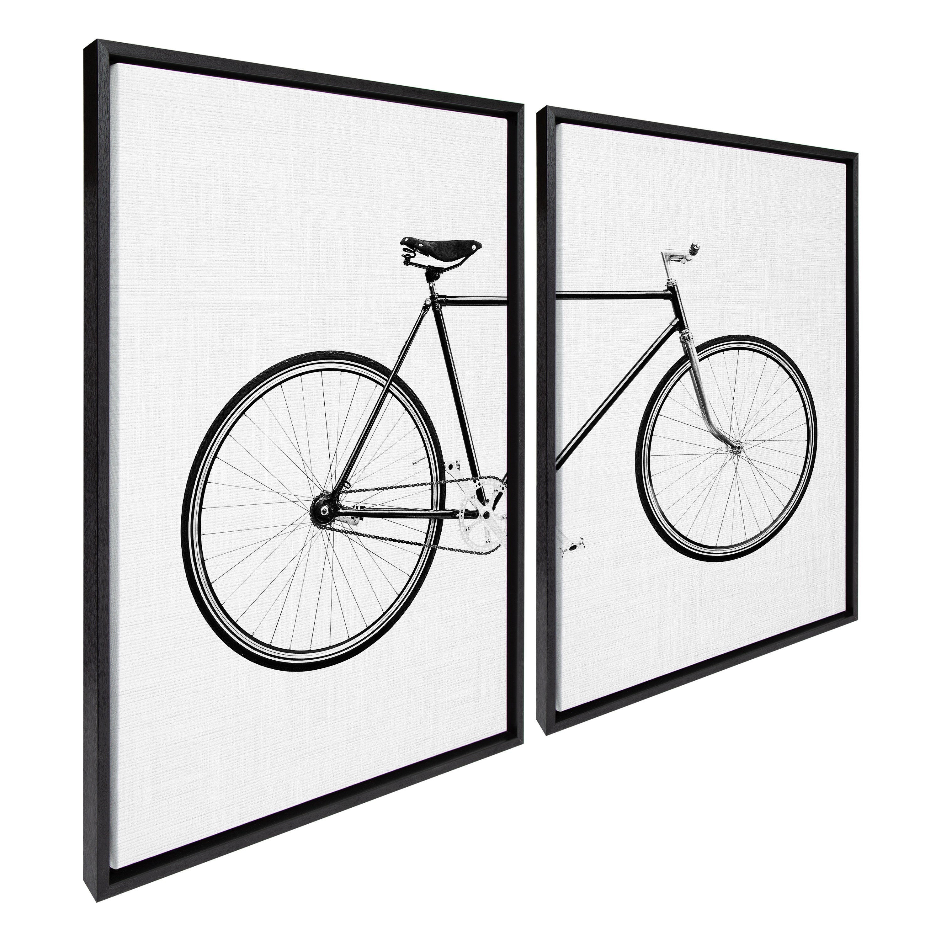 Sylvie Bicycle Framed Canvas by Simon Te of Tai Prints