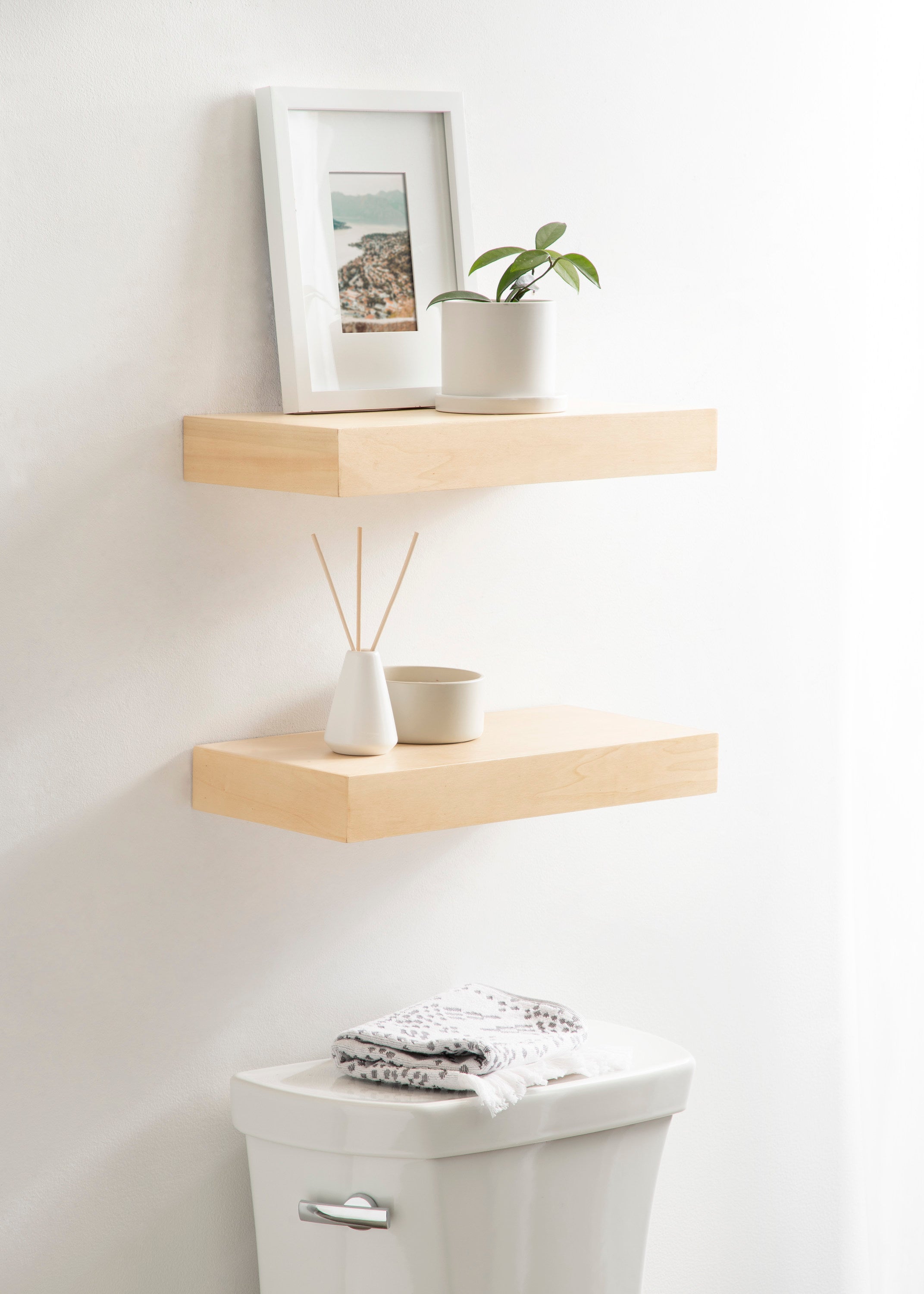 Floating Shelf 2 Piece 18 Inch Natural 7