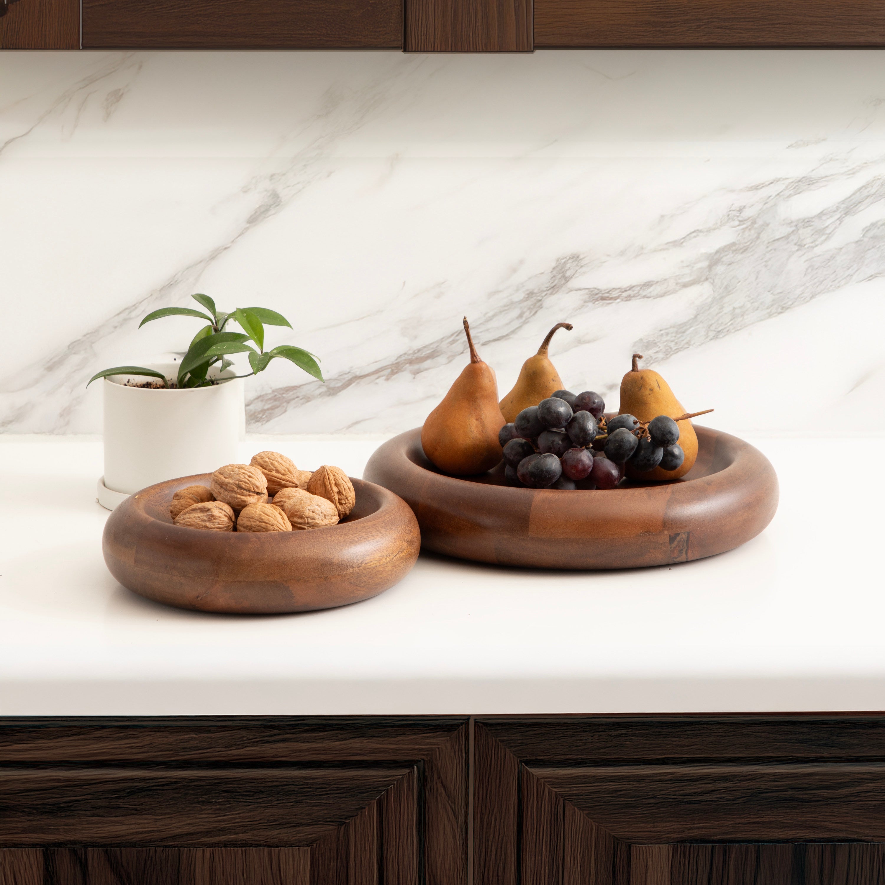 Serving Tray Walnut Brown 2 Piece 7
