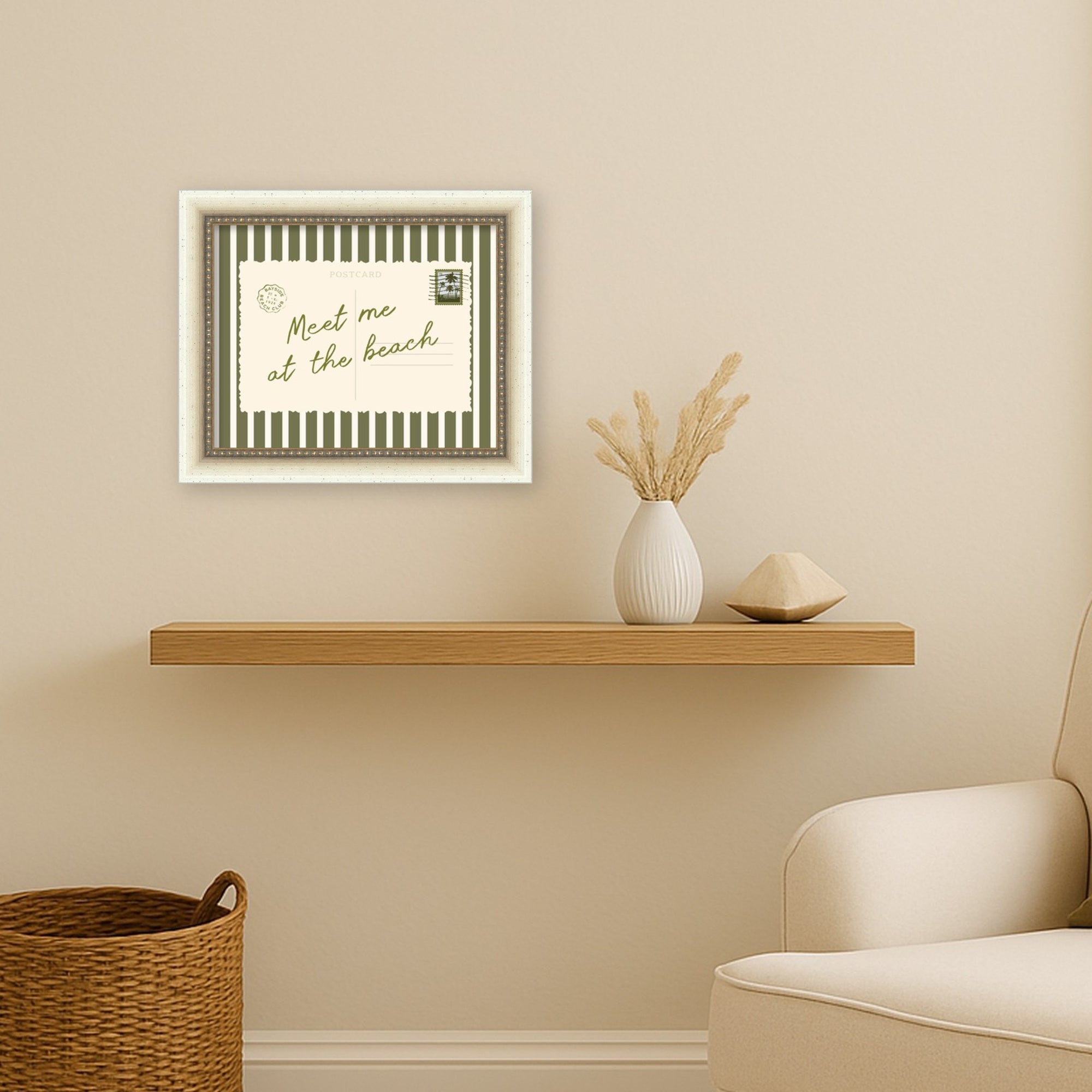Mounted Canvas 12x10 Green Belmont Distress White 6