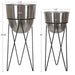 Freestanding Planter Silver Black 2 Piece 2