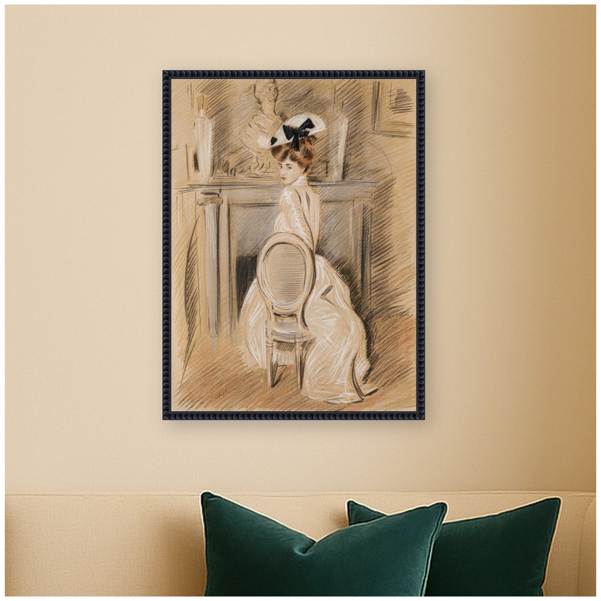 Framed Canvas 18x24 Sylvie Beaded Black 5