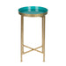 Tea Table Gold Teal 14x14x26 1
