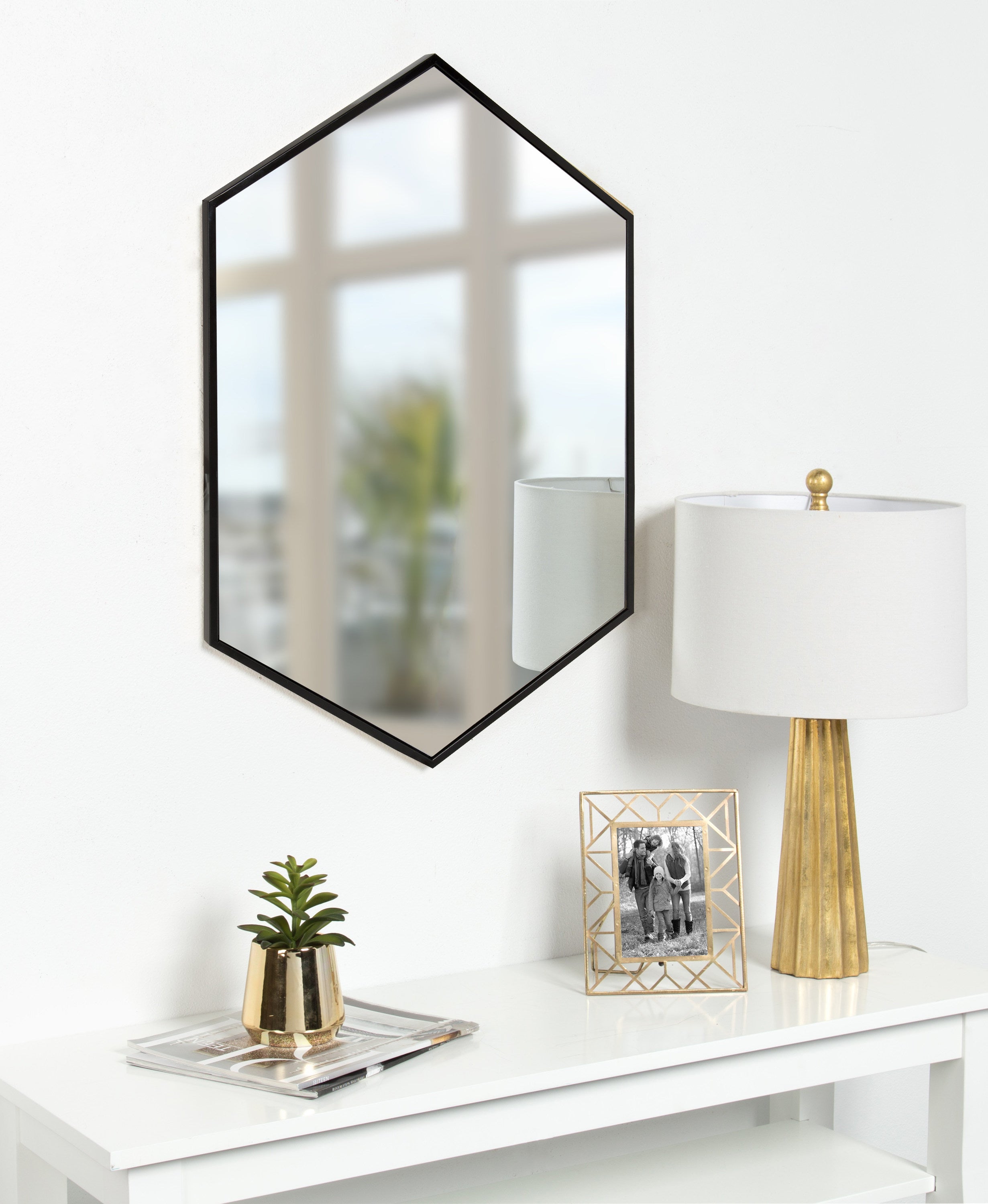 McNeer Hexagon Metal Wall Mirror