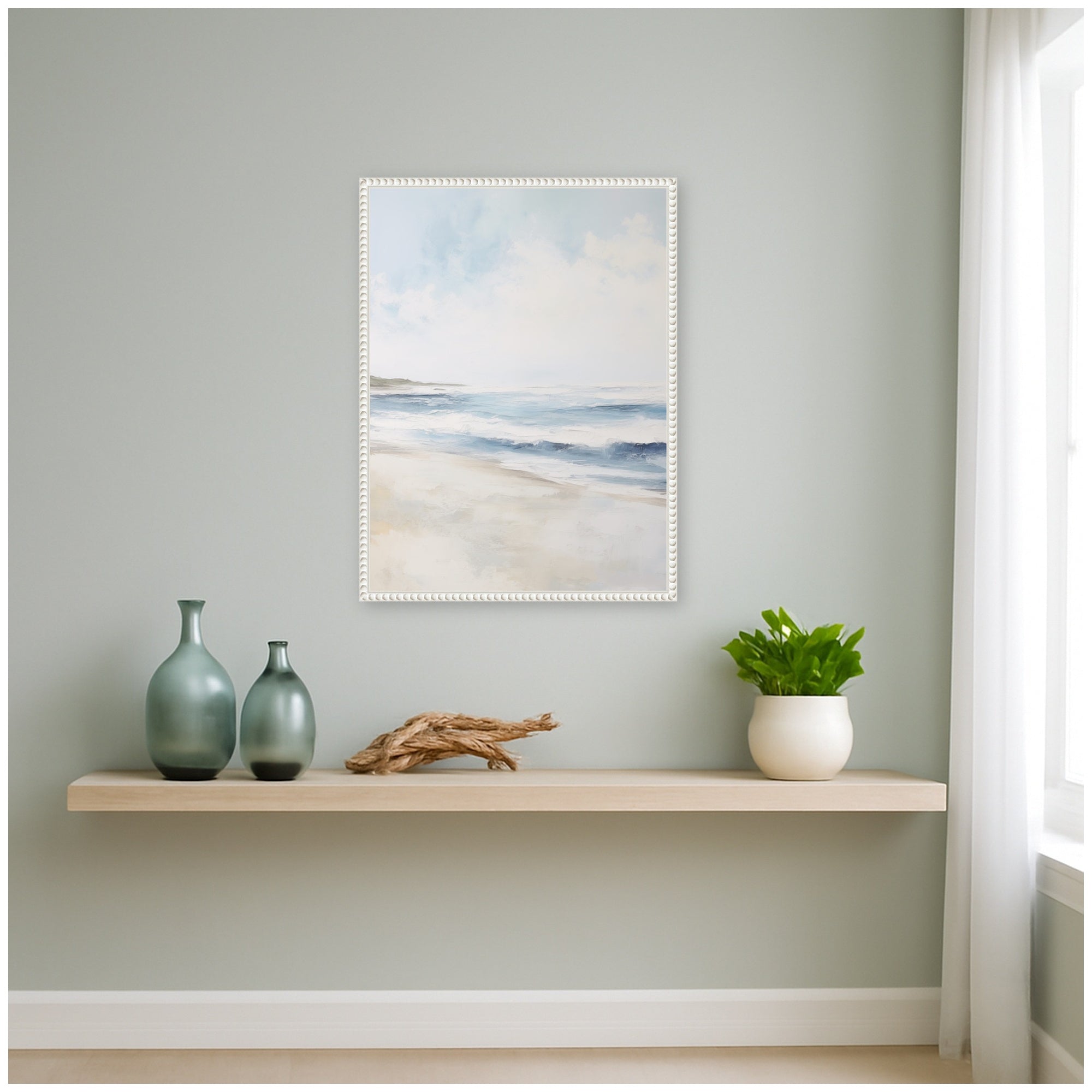 Framed Canvas 18x24 Sylvie Beaded White 6