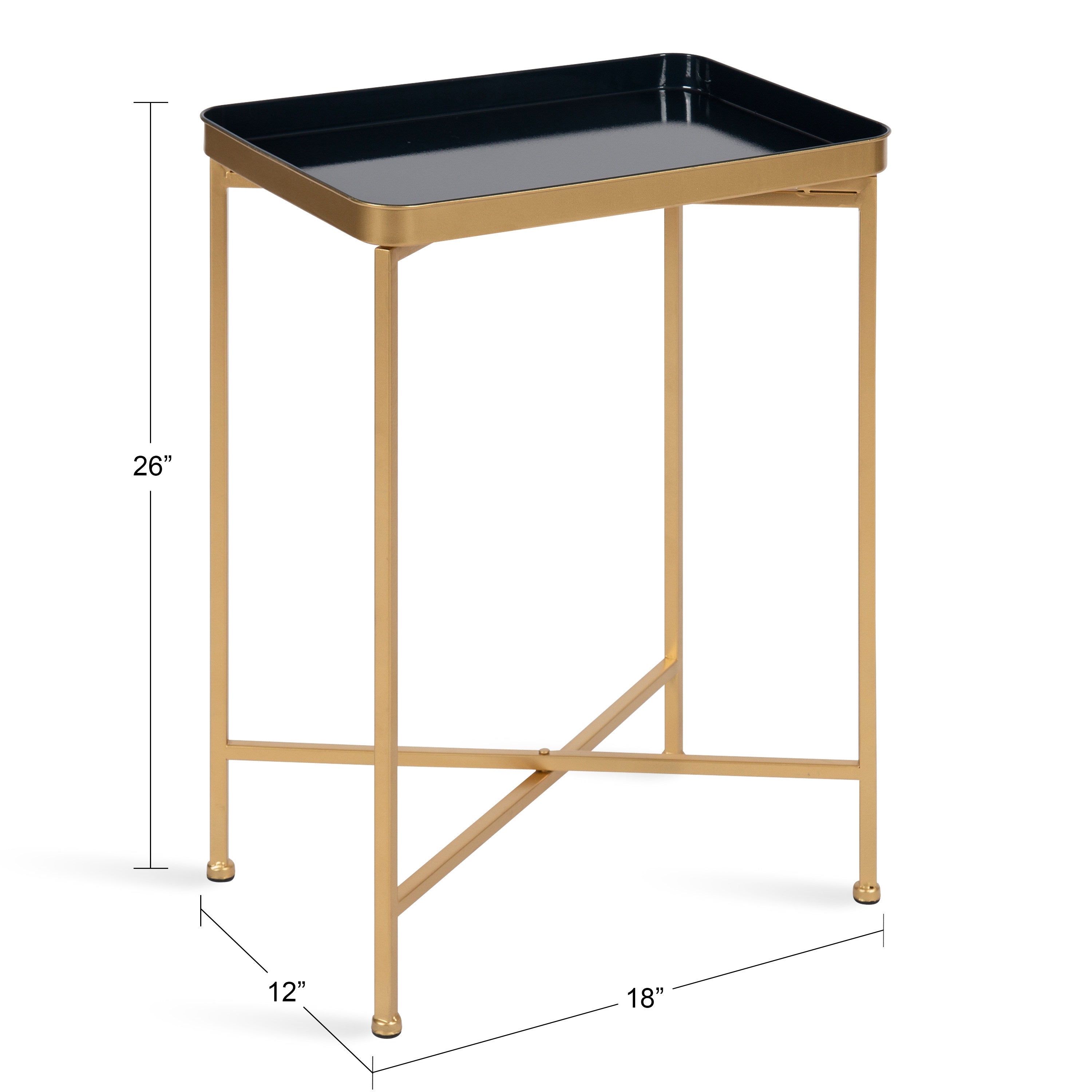 Side Table Navy Blue Gold 18x12x26 2