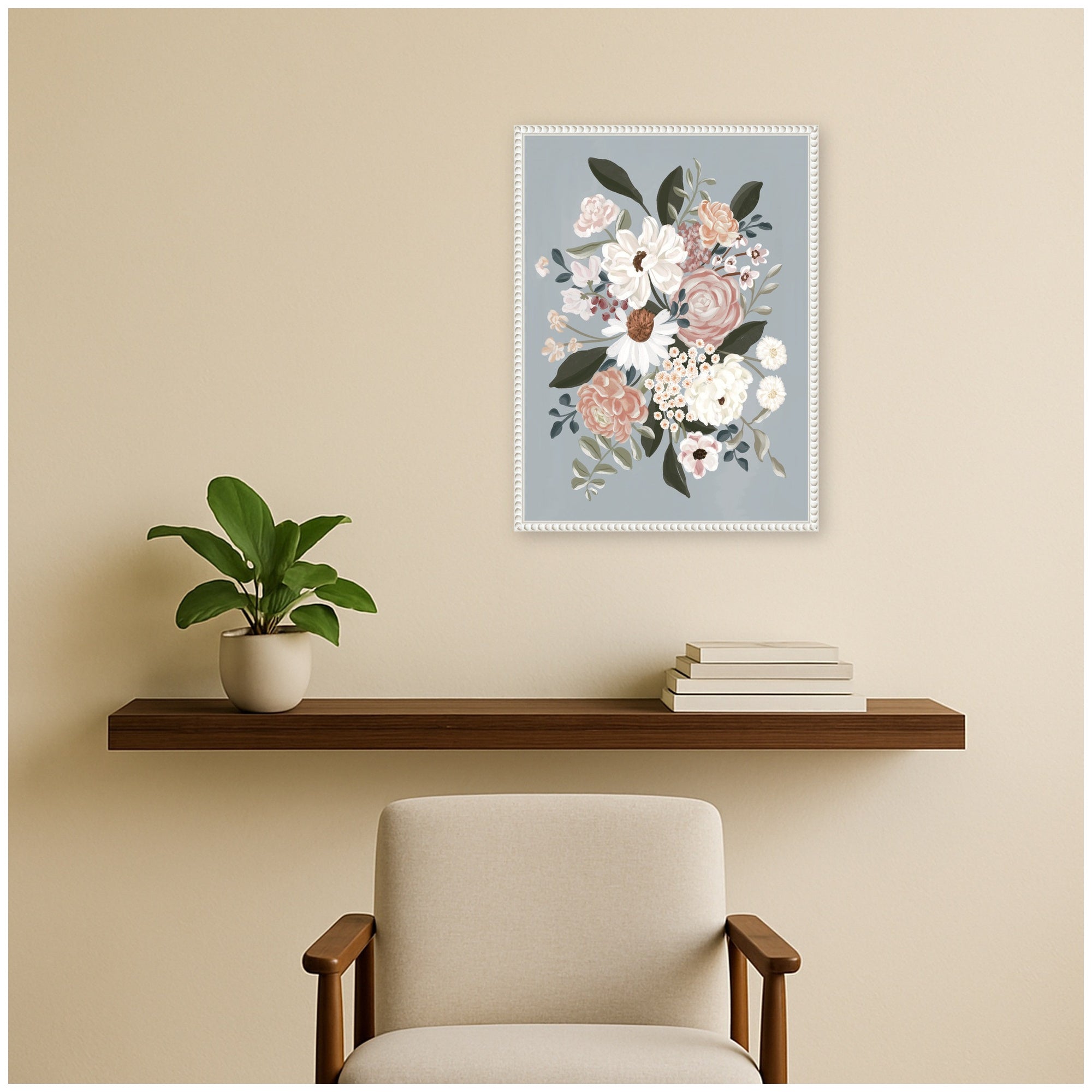 Framed Canvas 18x24 Sylvie Beaded White 5