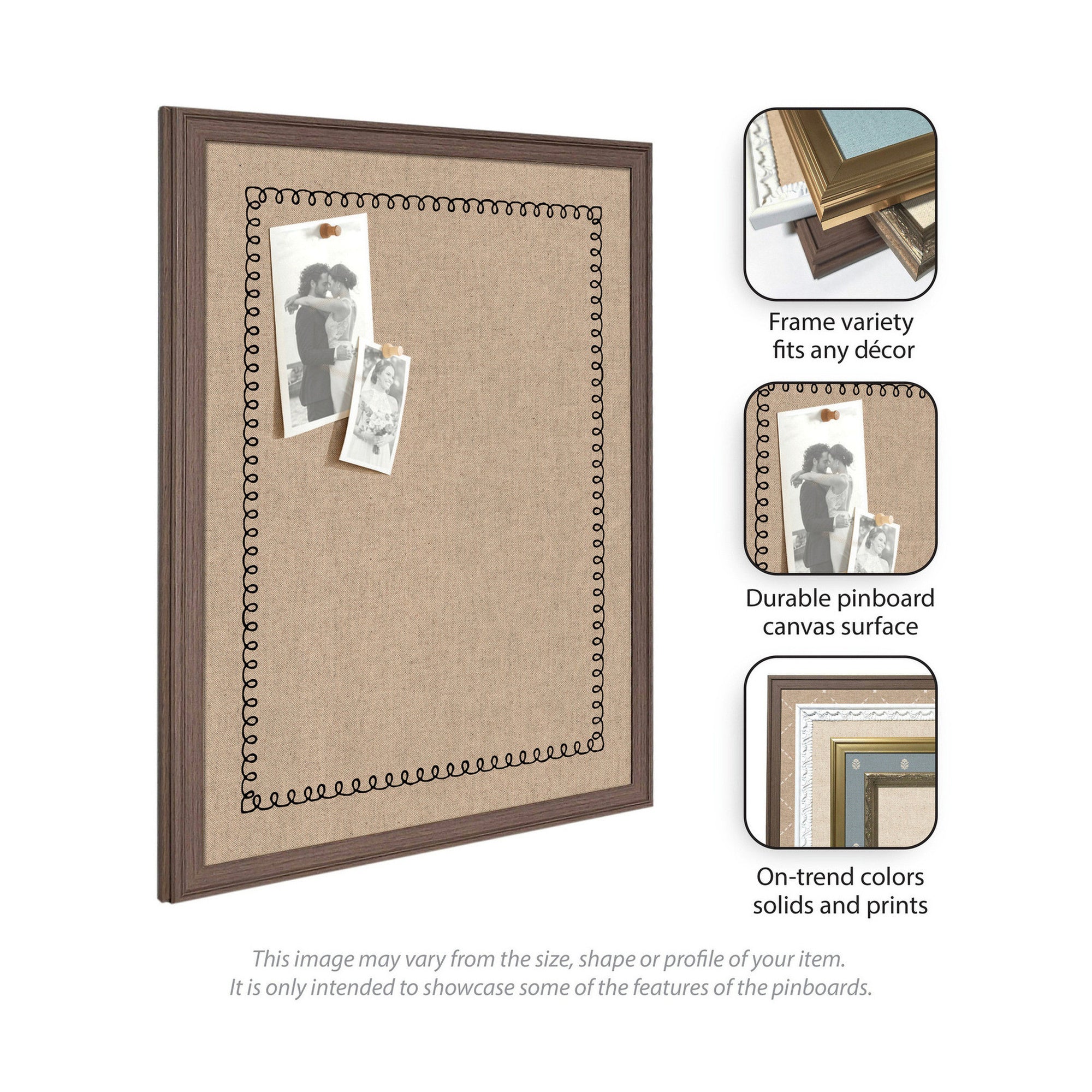 Pinboard Bethany Black 38x26 5